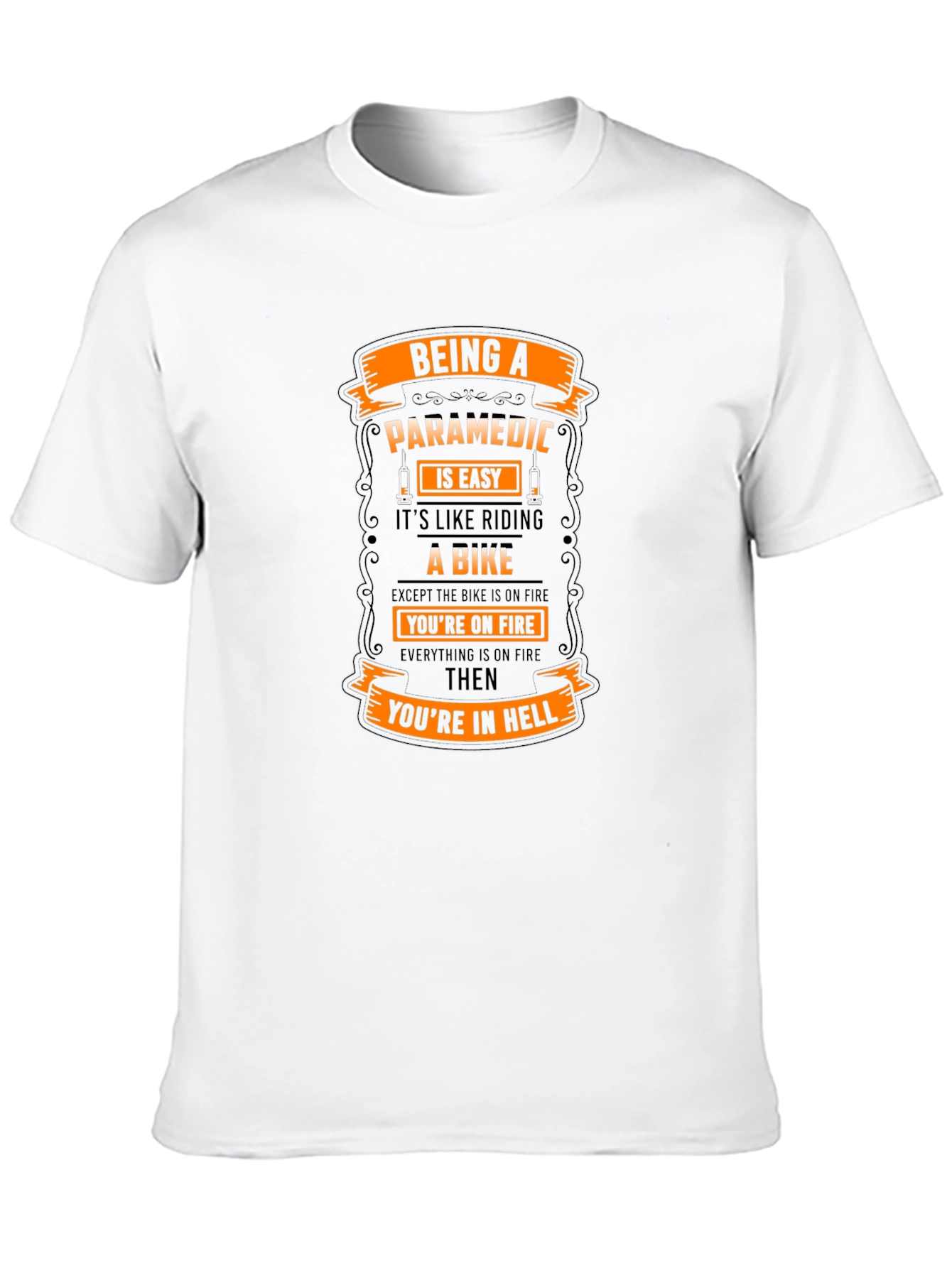 Black Paramedic Life T-Shirt - Riding a Bike in Hell! view 10