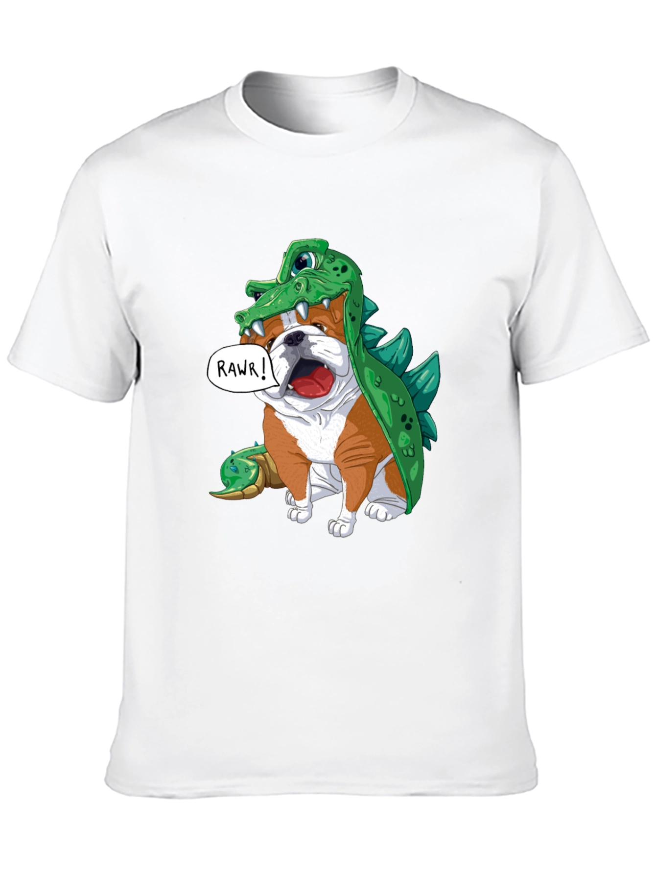 Black Bulldog in Crocodile Costume T-Shirt view 10