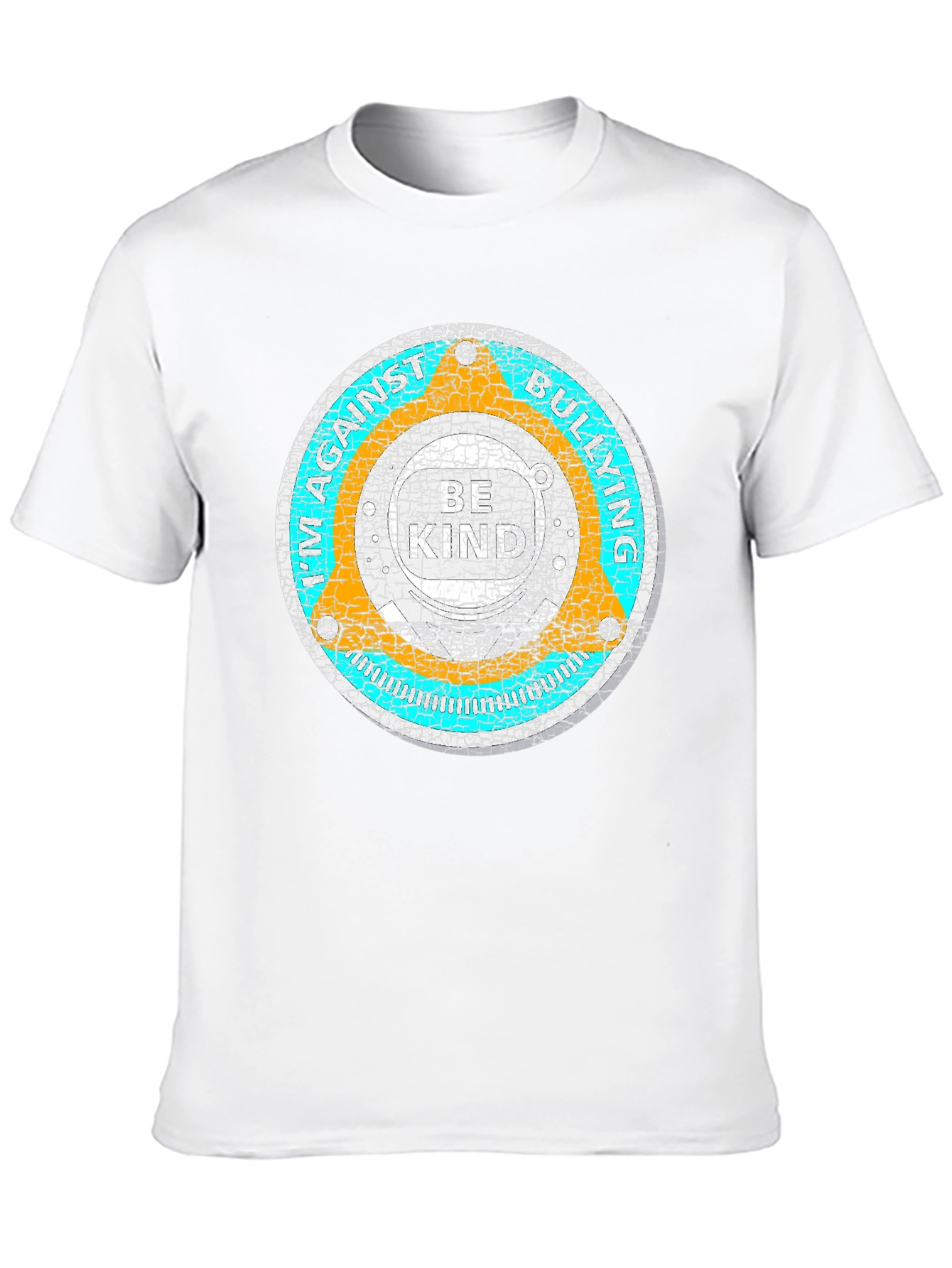 Black Distressed Circle Graphic Tee - Soft Black Cotton Casual Shirt view 10