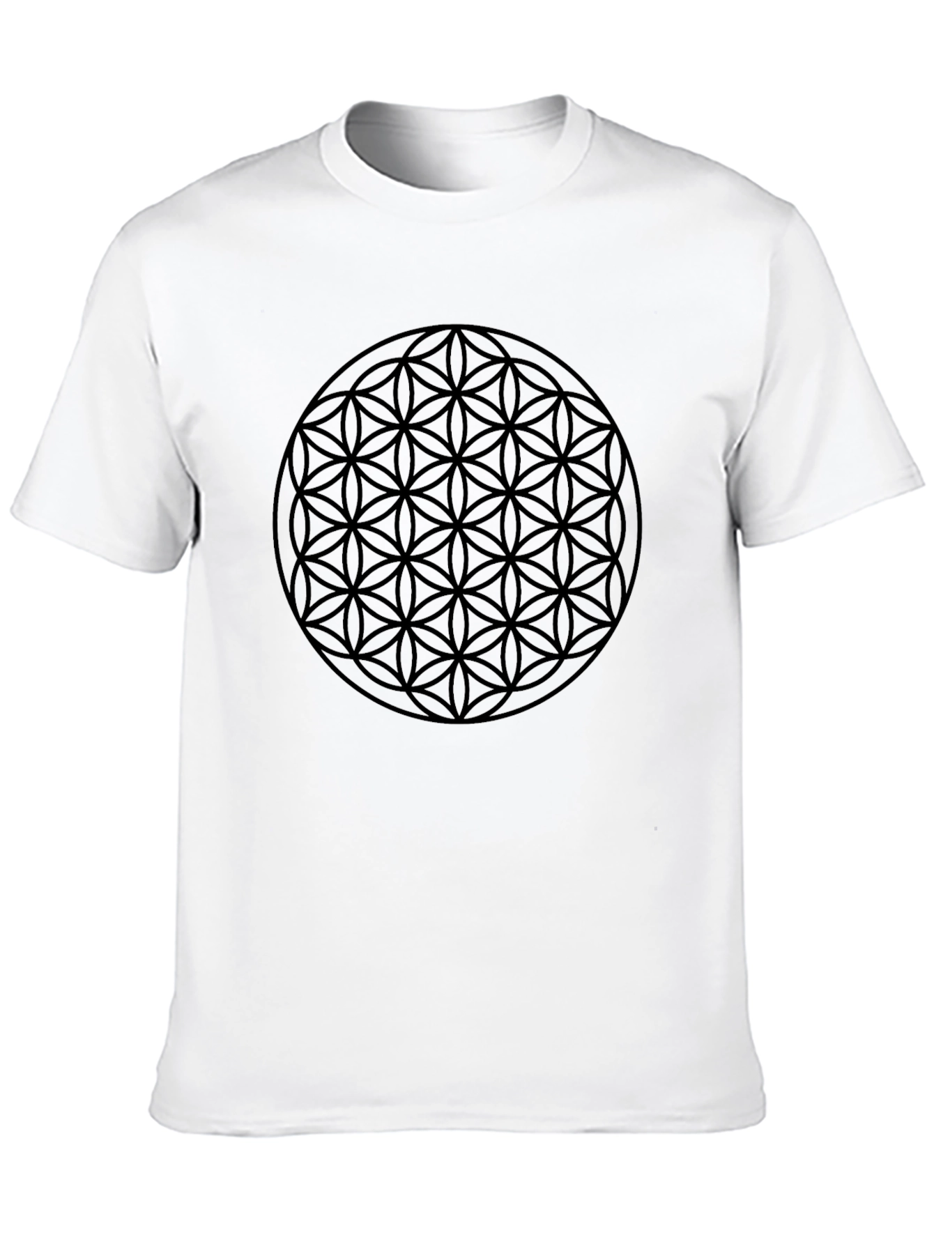 Flower of Life Black Graphic Tee - Geometric Design - 10