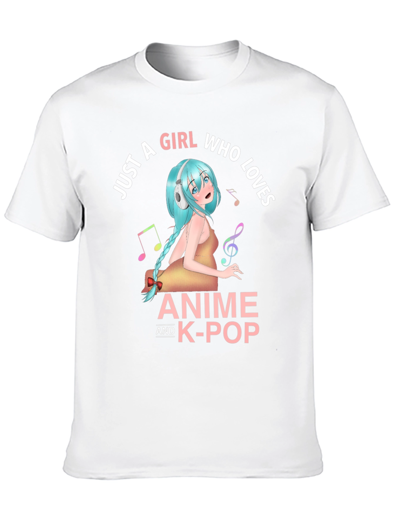 Black Anime & K-Pop Girl T-Shirt - Music Lover Tee view 10