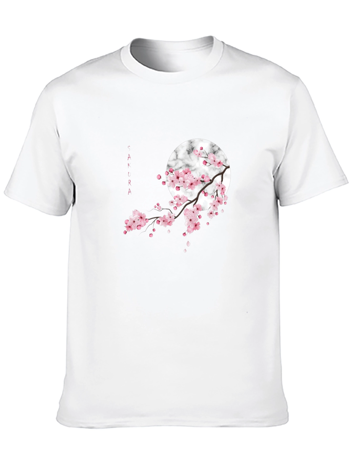 Black Sakura Blossom Graphic Tee - Black Cotton Casual Shirt view 10