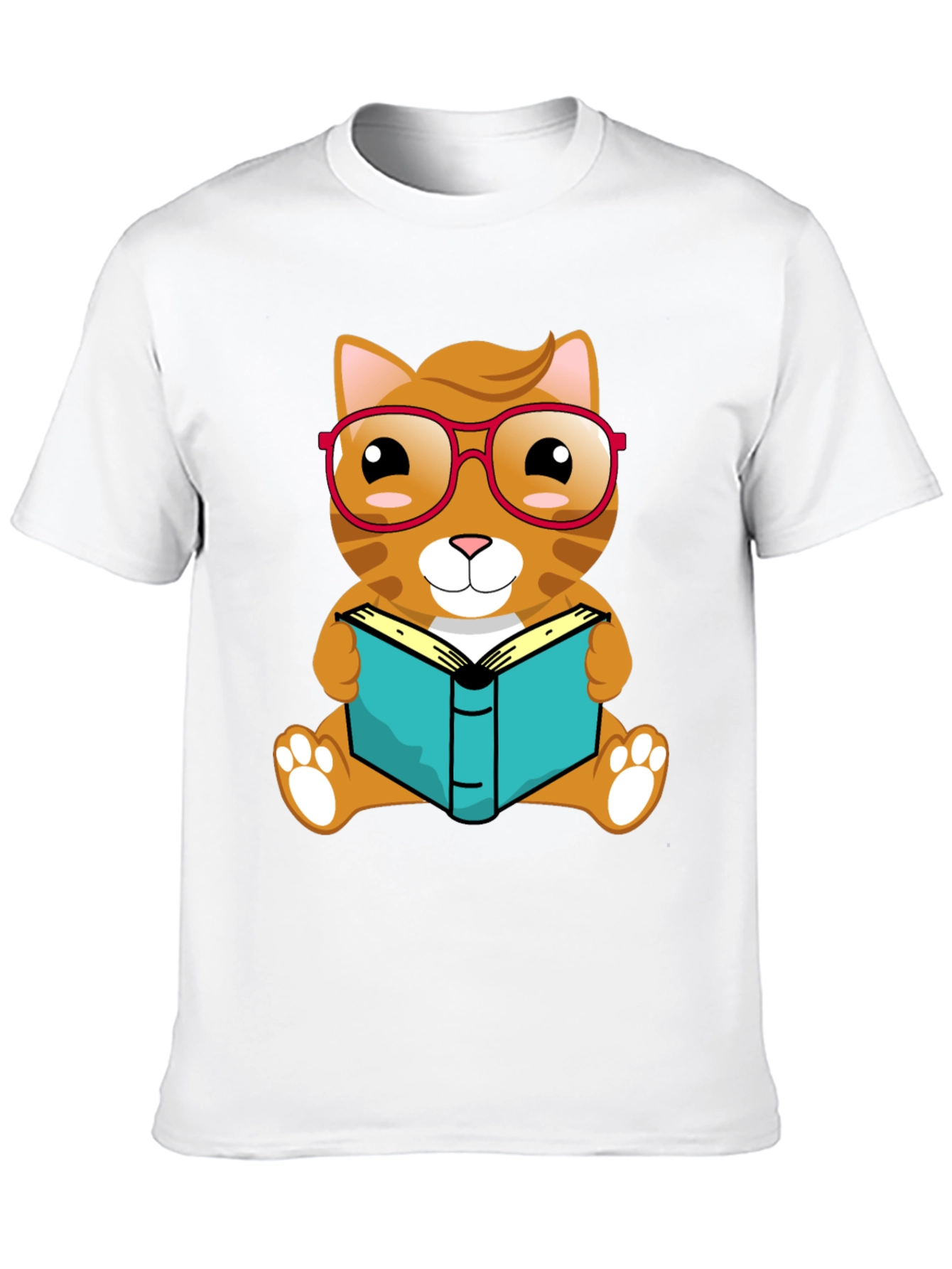 Black Bookworm Cat T-Shirt view 10