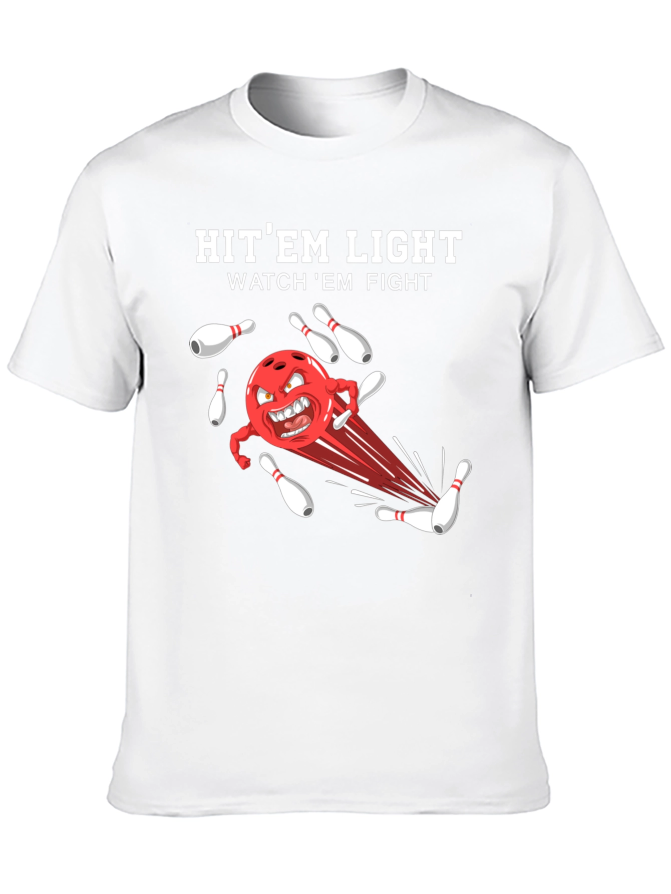 Black Bowling T-Shirt: Hit 'Em Light, Watch 'Em Fight! view 10