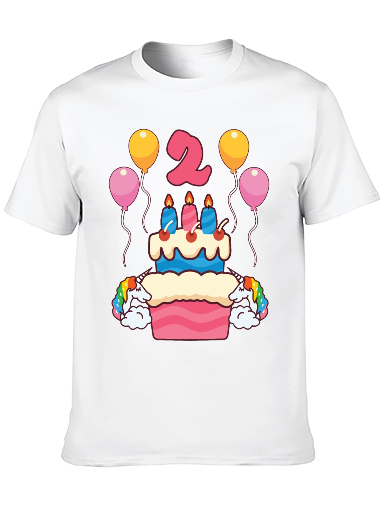 Black Unicorn 2nd Birthday Party T-Shirt view 10