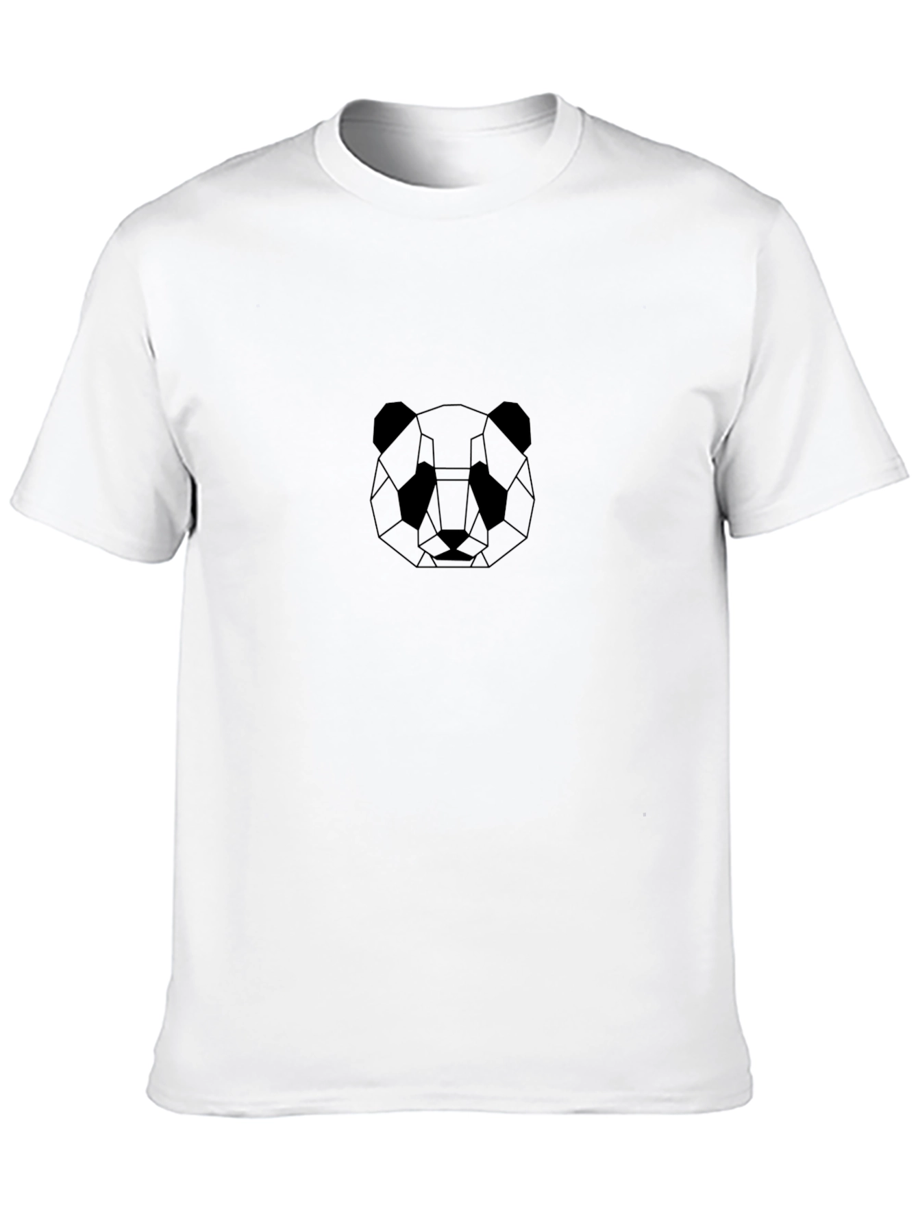 Black Geometric Panda Graphic Tee - Modern Black T-Shirt view 10