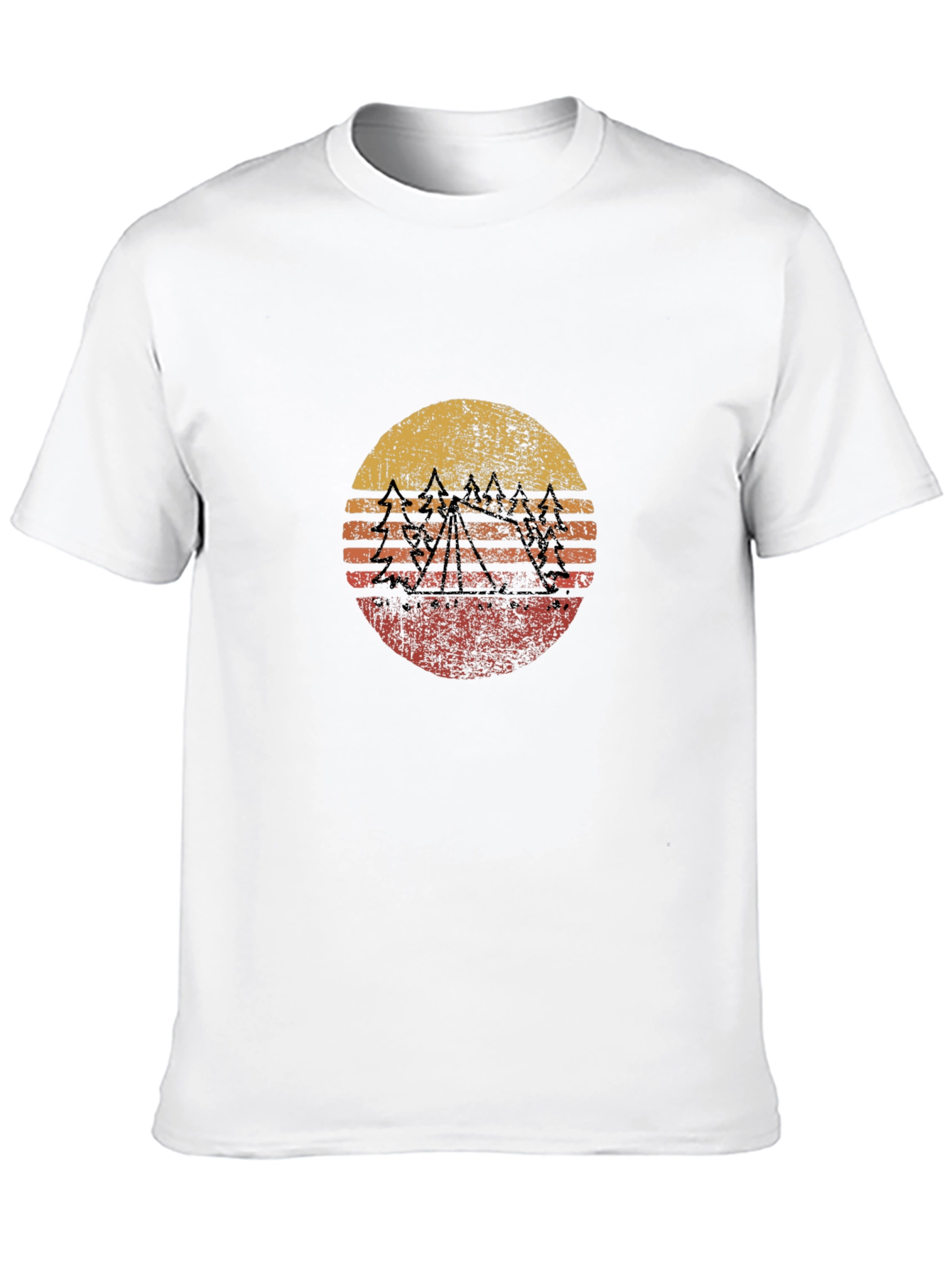 Black Retro Sunset Mountain Graphic Tee view 10