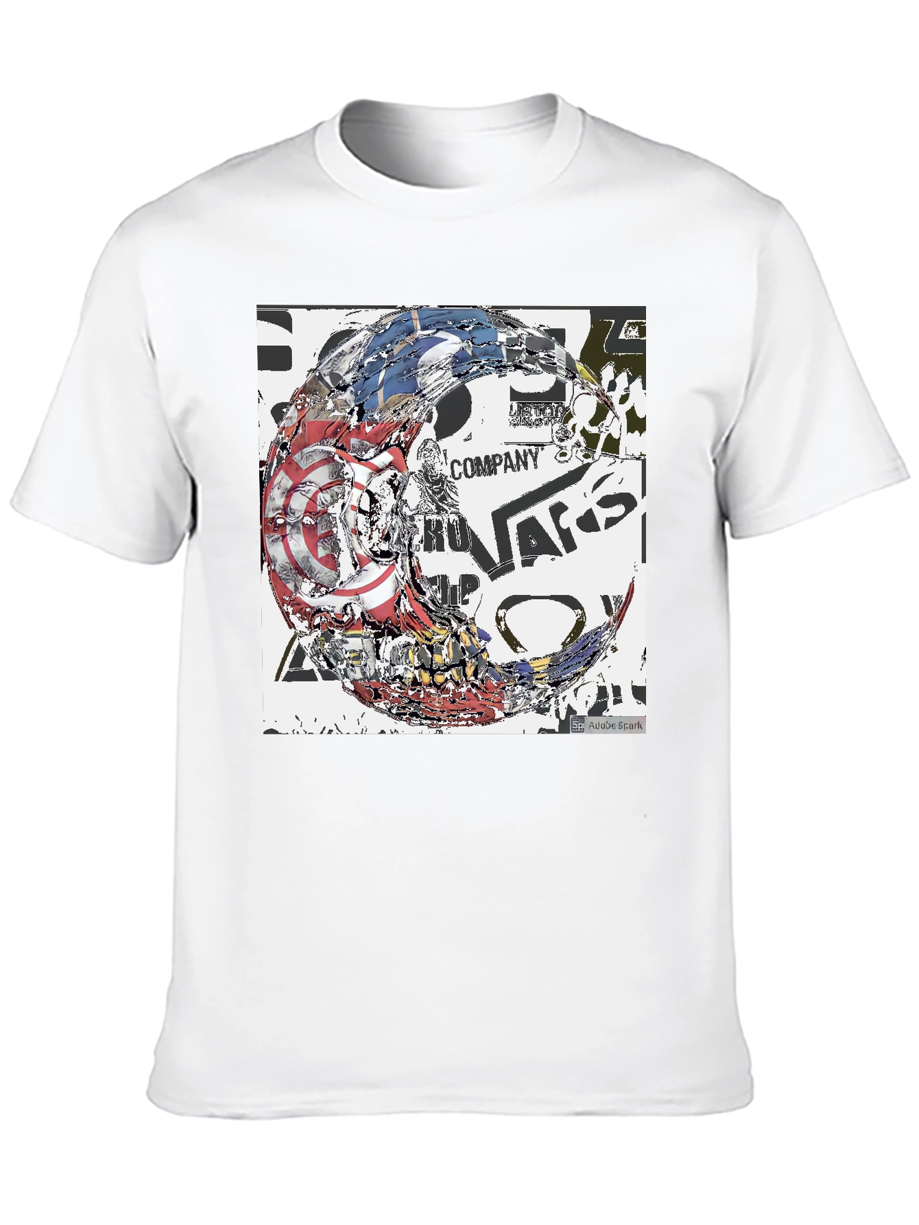 Black Abstract Graphic Print Black Tee view 10