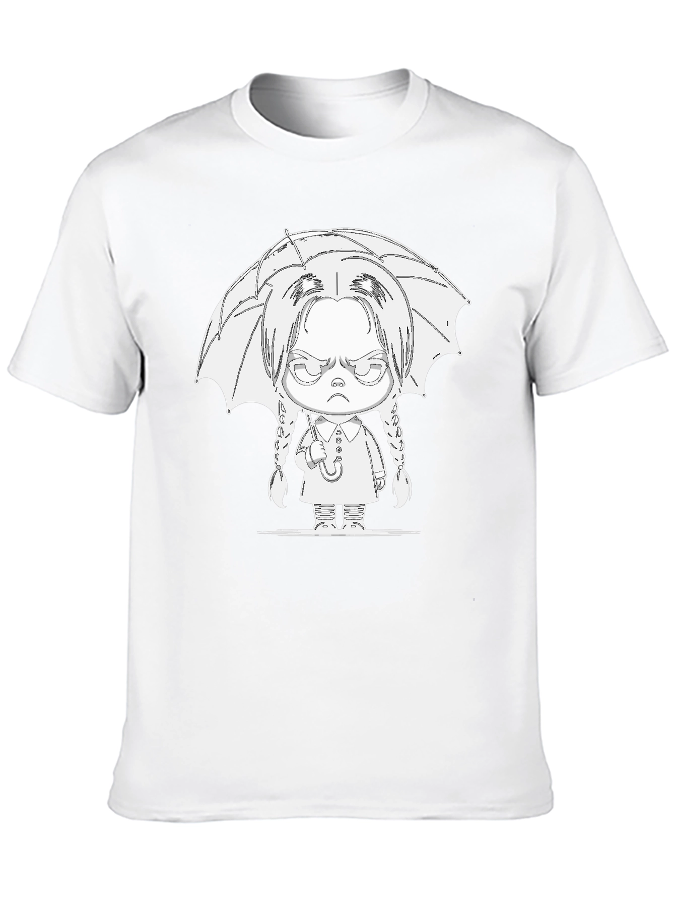 Black Wednesday Addams Umbrella T-Shirt - Goth Style view 10