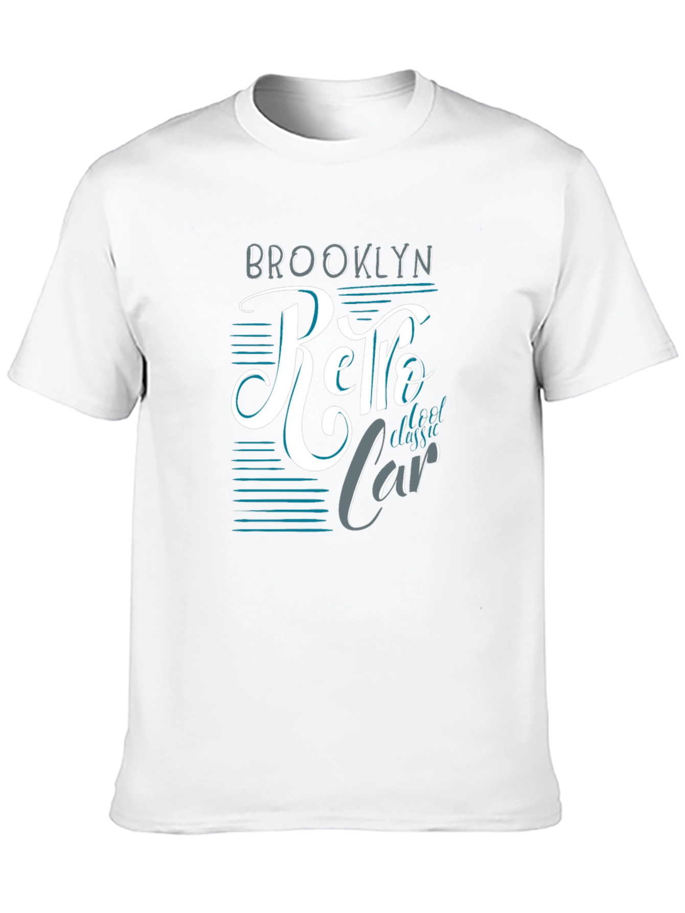 Black Brooklyn Retro Classic Car T-Shirt view 10
