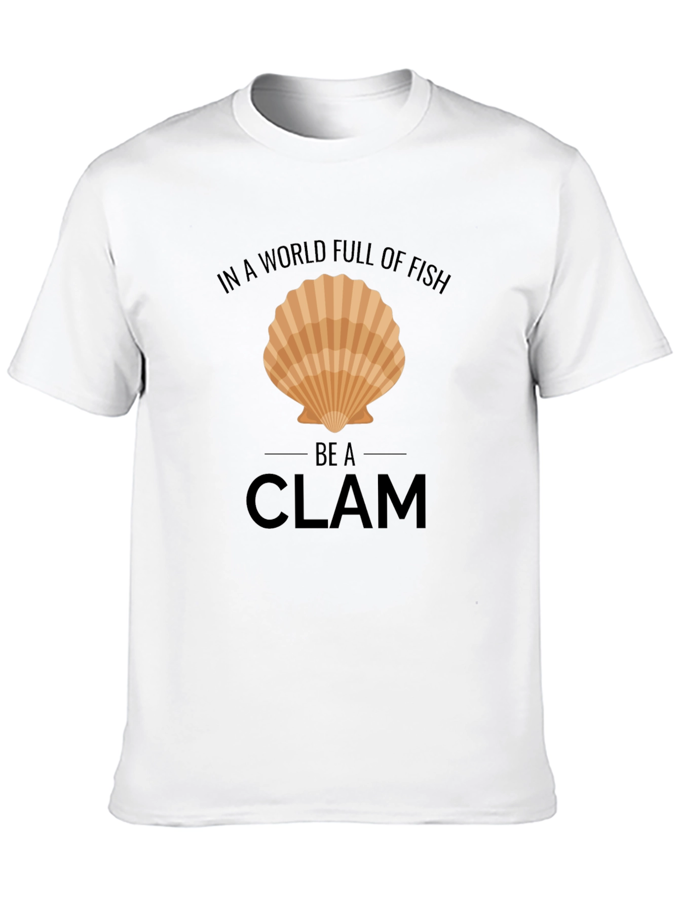 Black Be a Clam T-Shirt - Funny Graphic Tee view 10