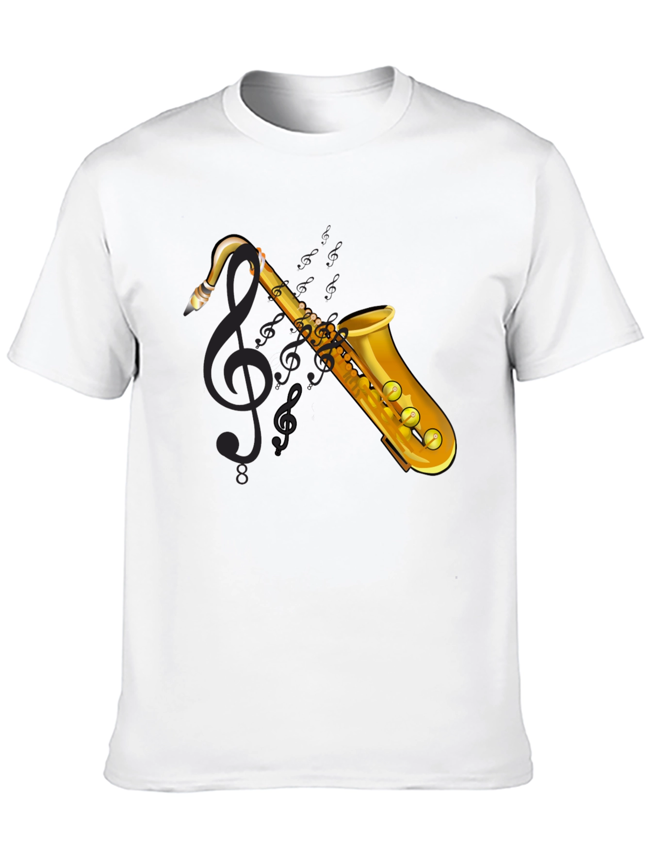 Black Saxophone Graphic Tee - Music Lover's T-Shirt view 10