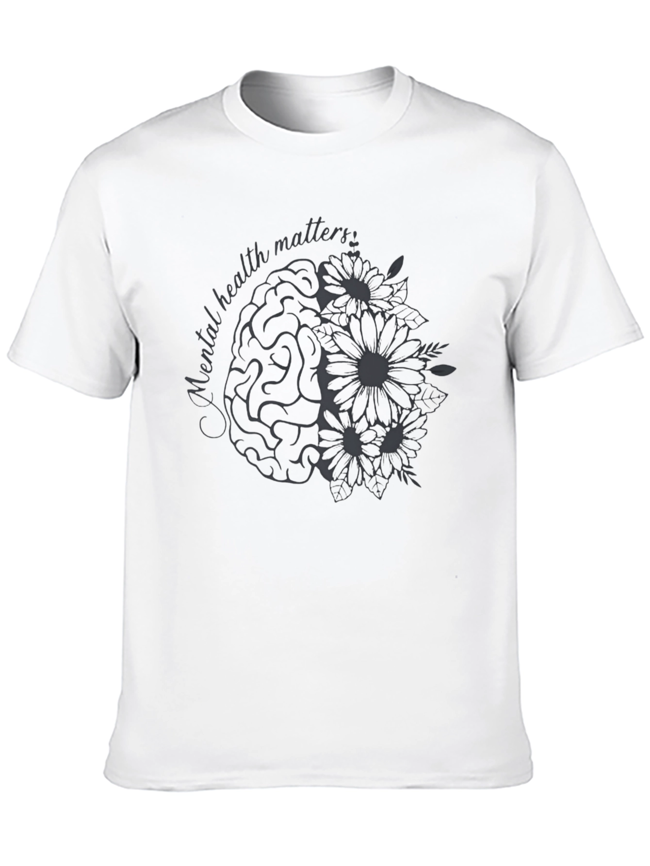 Black Mental Health Matters Graphic Tee - Black Cotton T-Shirt view 10