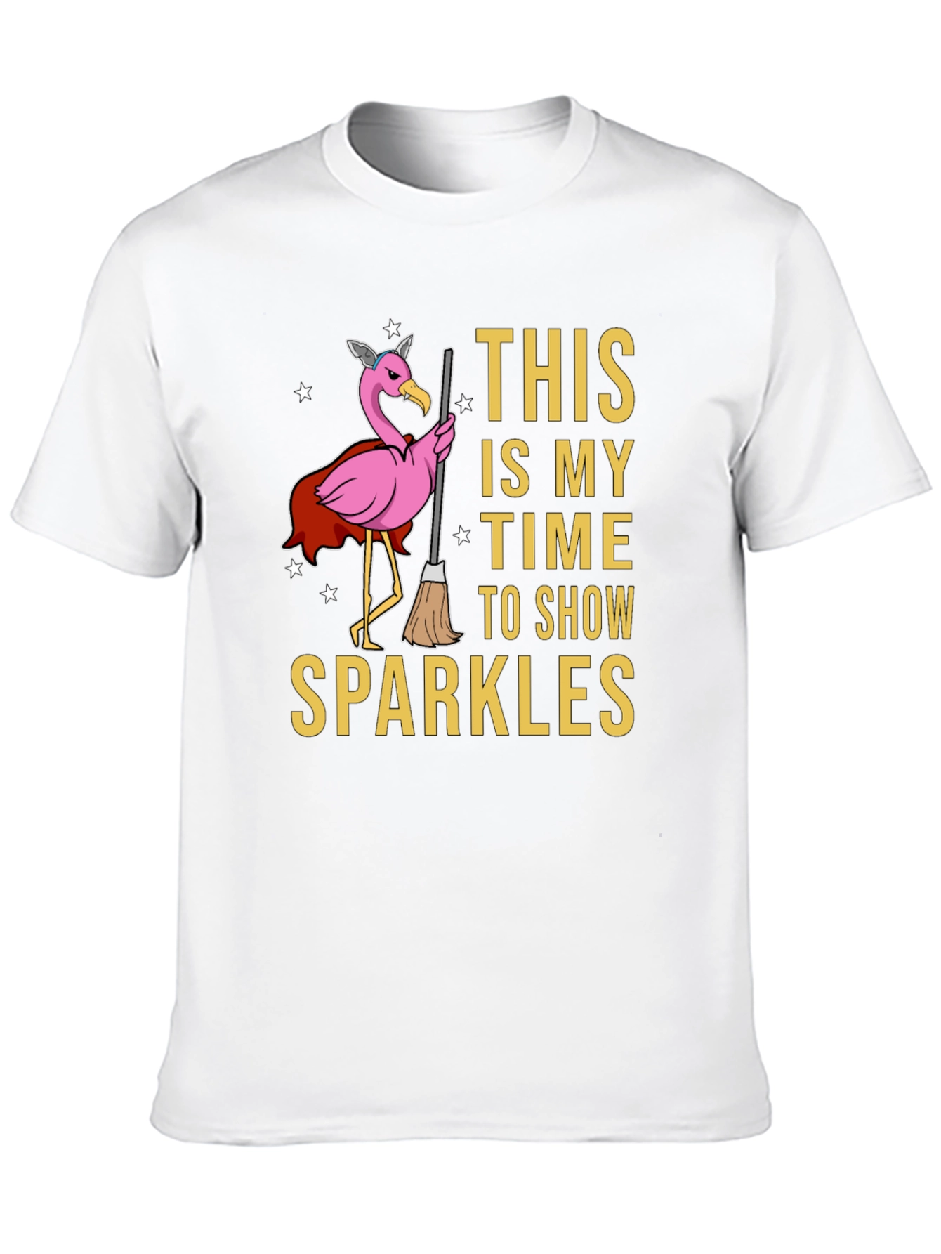 Black Sparkle Time Flamingo T-Shirt view 10