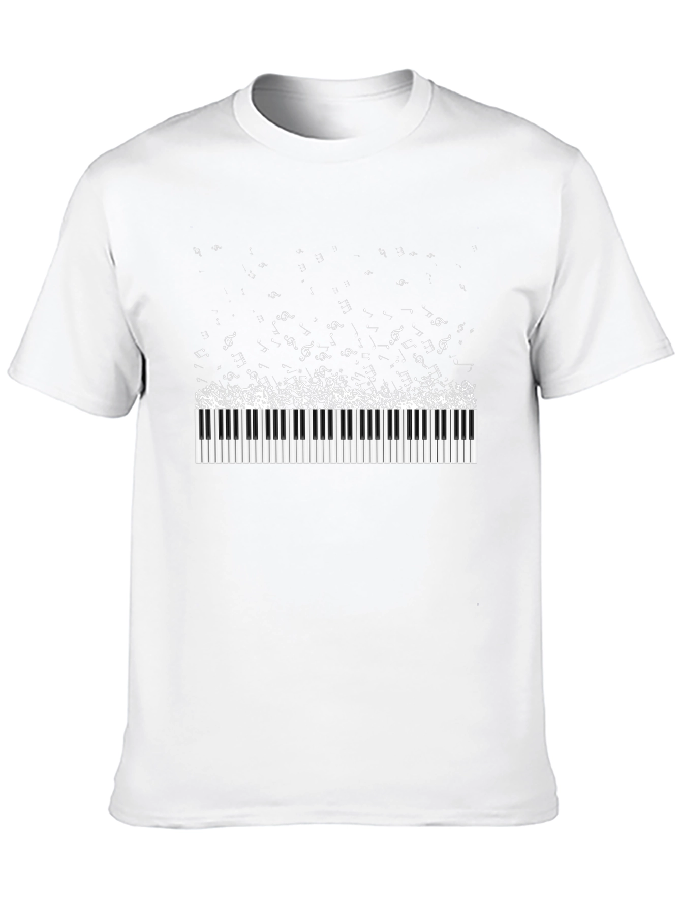Black Musical Keyboard Notes Graphic Tee view 10