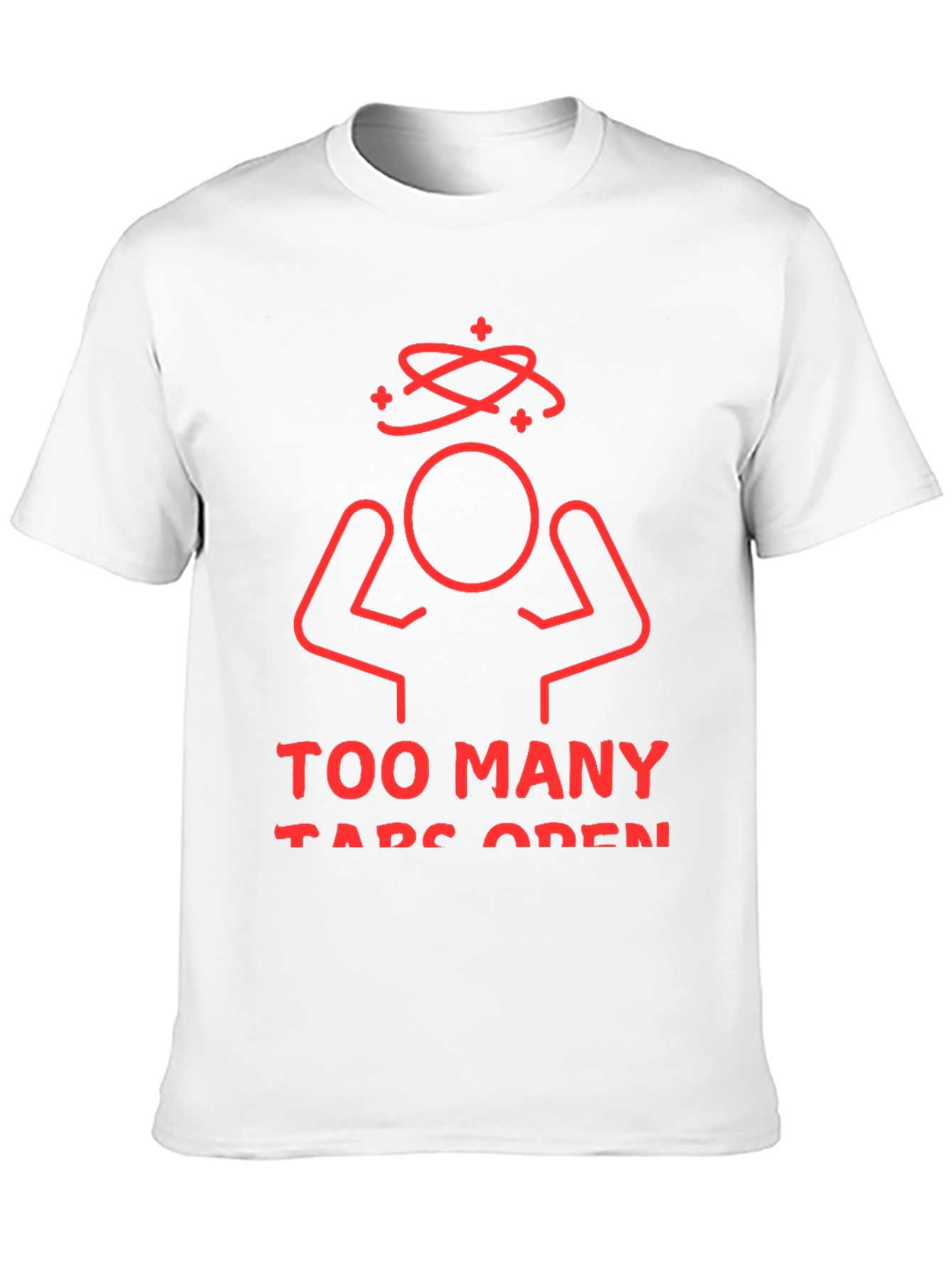 Black Too Many Tabs Open Graphic Tee view 10