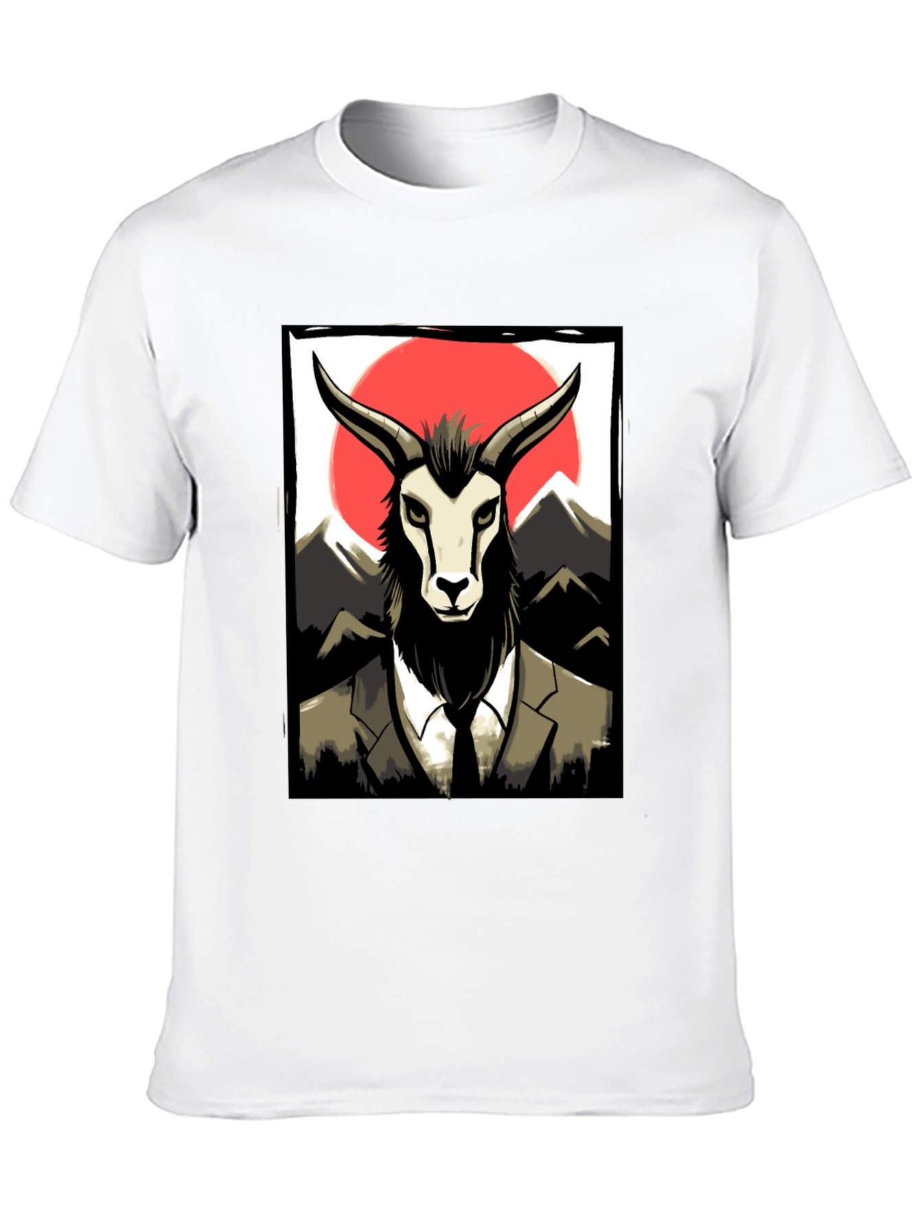 Black Goat Suit T-Shirt - Mountain Scene Tee view 10