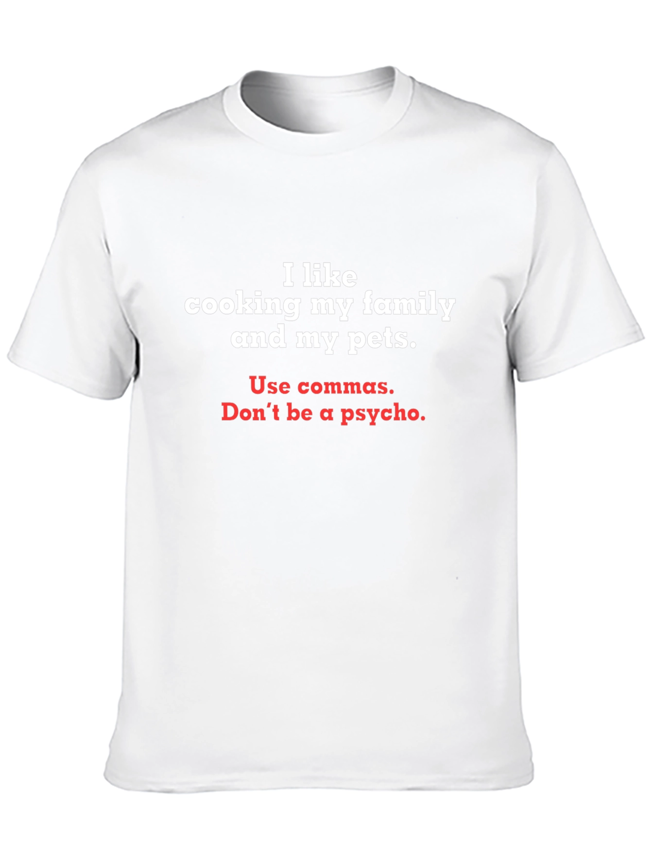 Black Funny Grammar T-Shirt - Cooking Family and Pets view 10