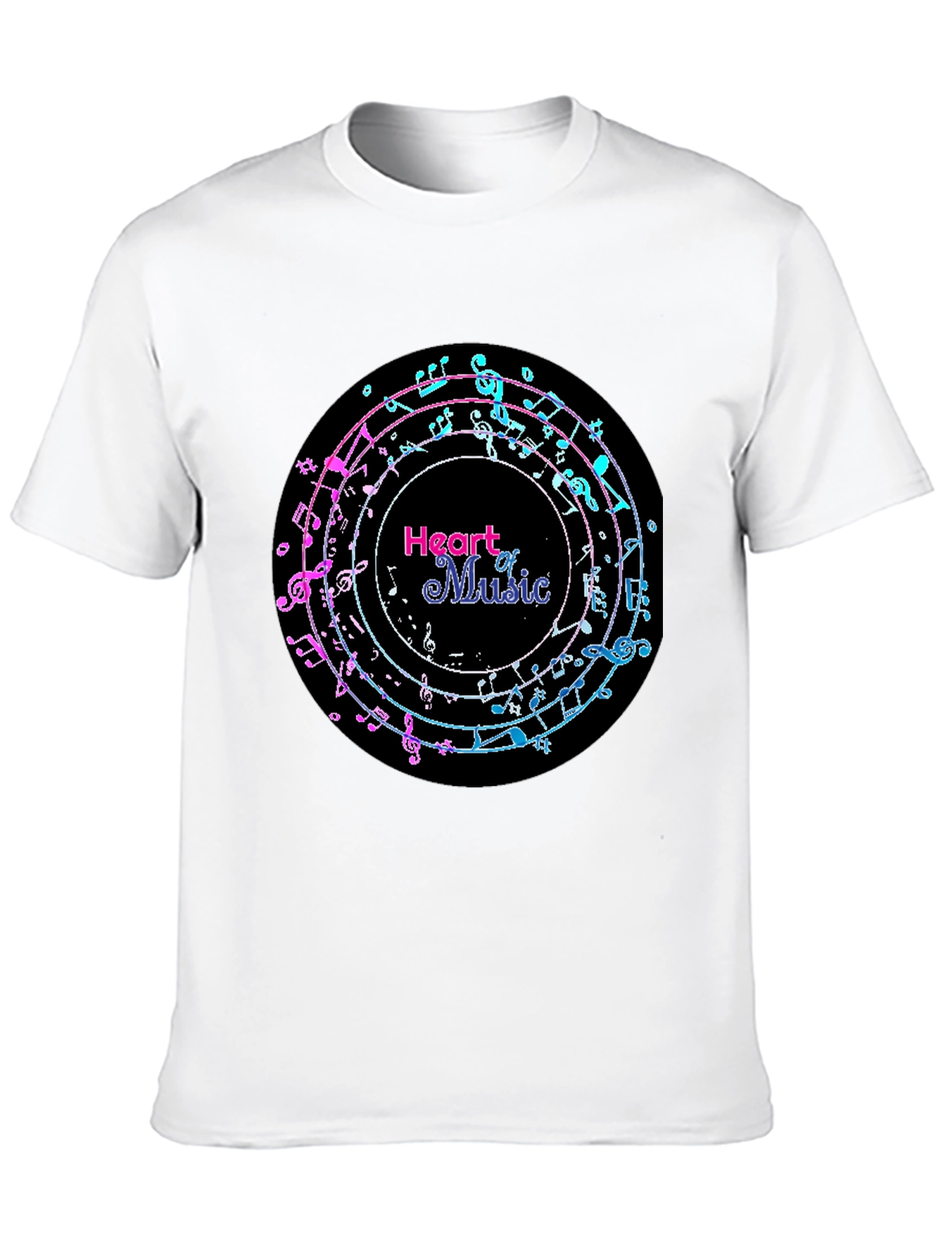Black Heart of Music Graphic Tee - Black Cotton Casual view 10