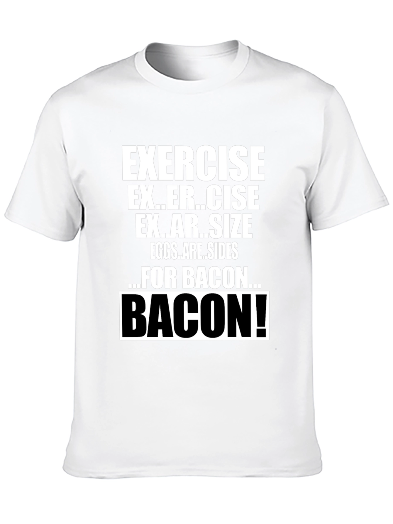 Black Funny Exercise for Bacon T-Shirt view 10