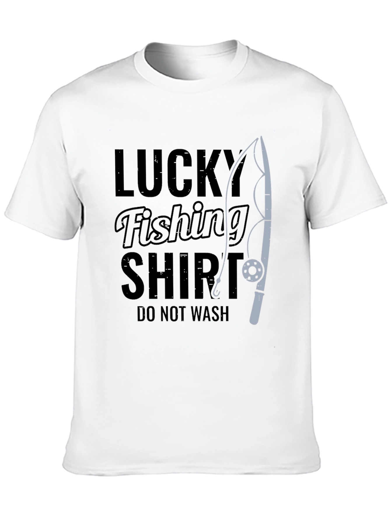 Black Lucky Fishing Shirt - Funny Graphic Tee view 10