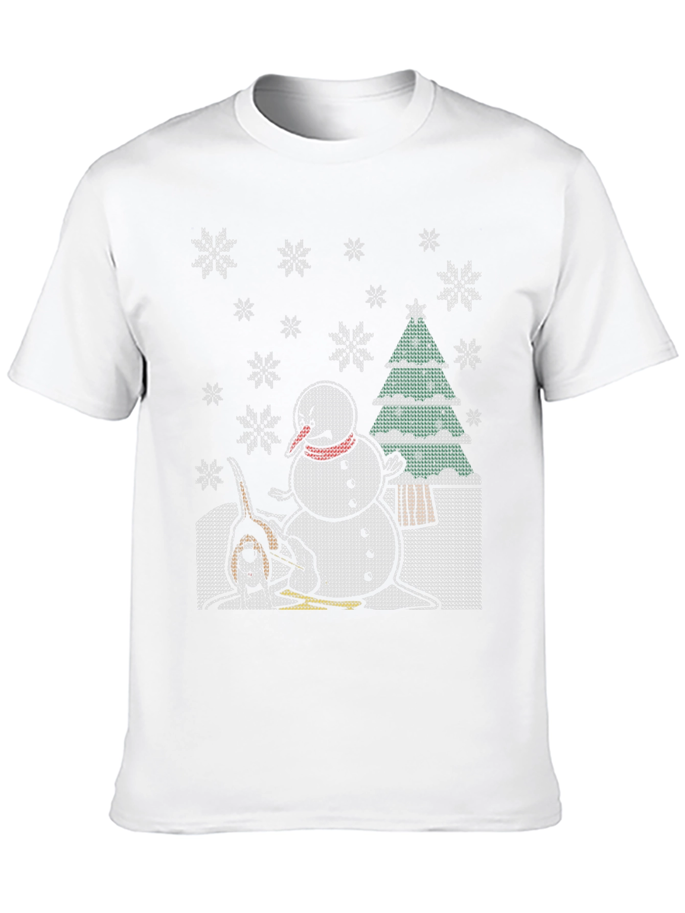Black Funny Christmas T-Shirt Dog Snowman view 10