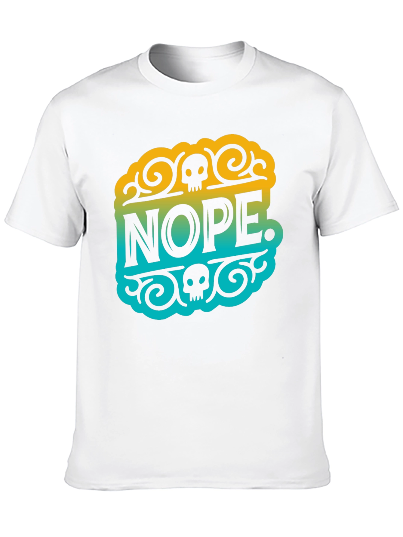 Black Nope Skull Graphic T-Shirt - Funny Sarcastic Tee view 10