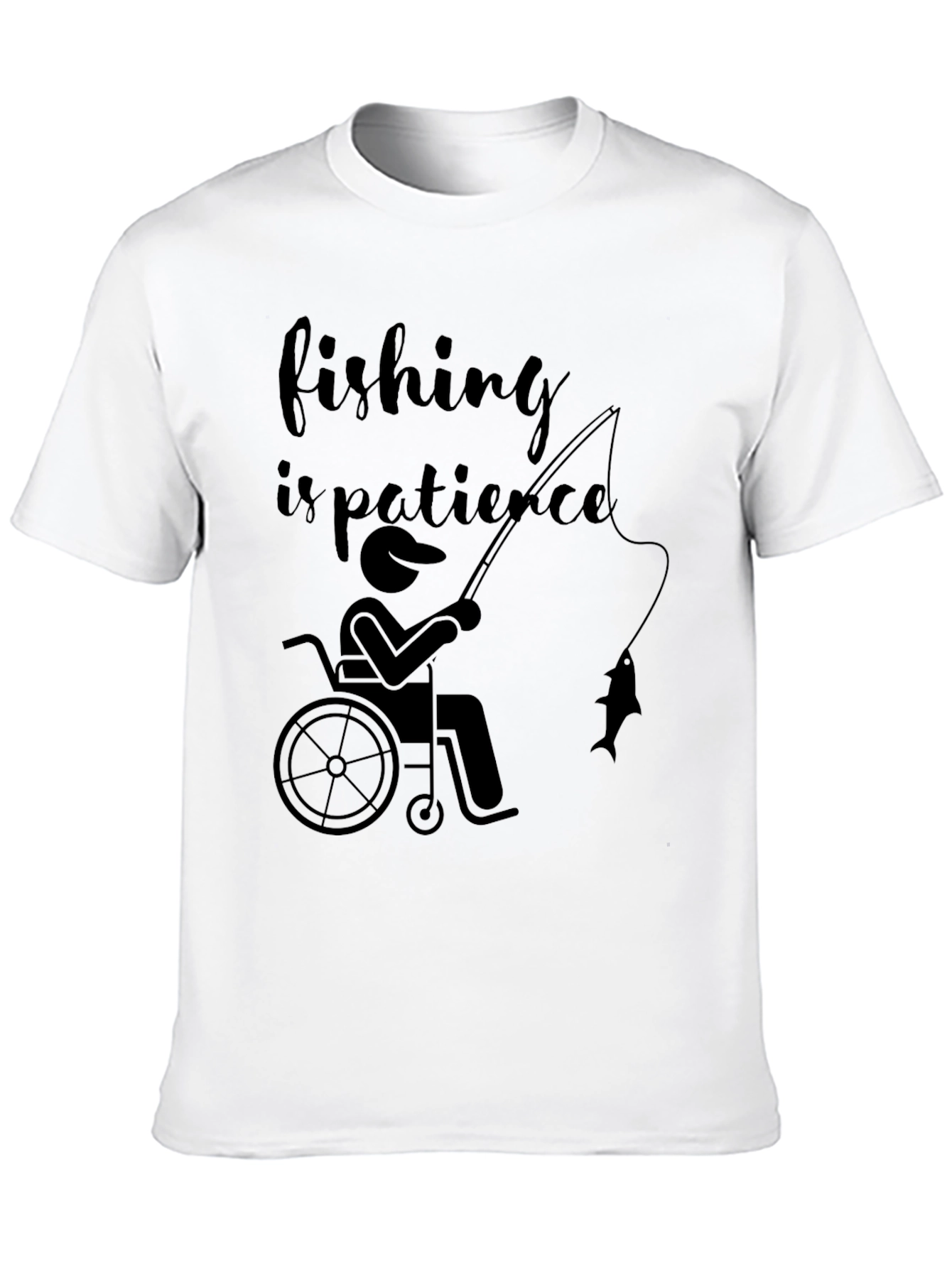 Black Fishing is Patience Tee - Accessible Angling Design view 10