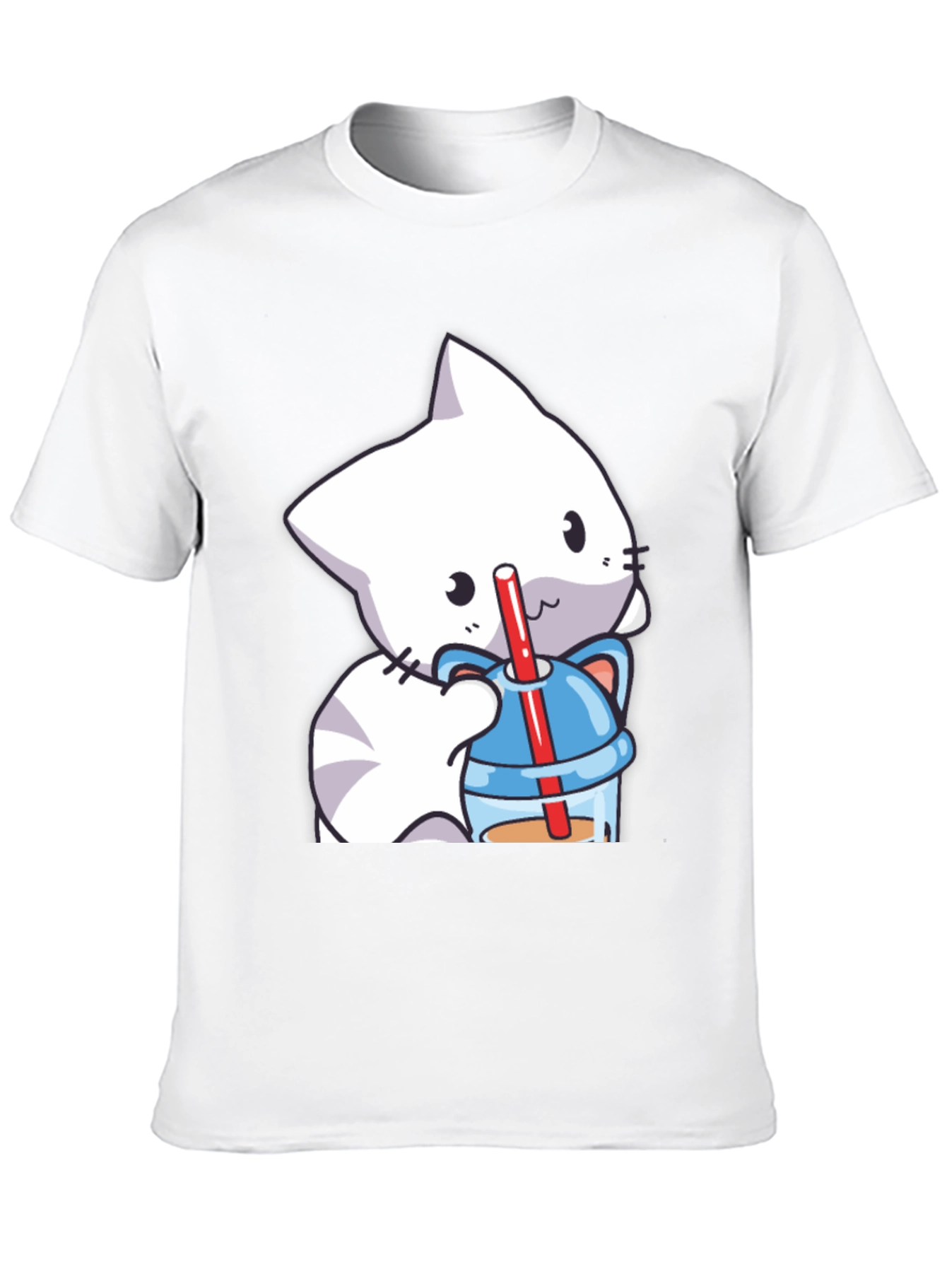 Black Cute Cat Boba T-Shirt - Kawaii Style view 10