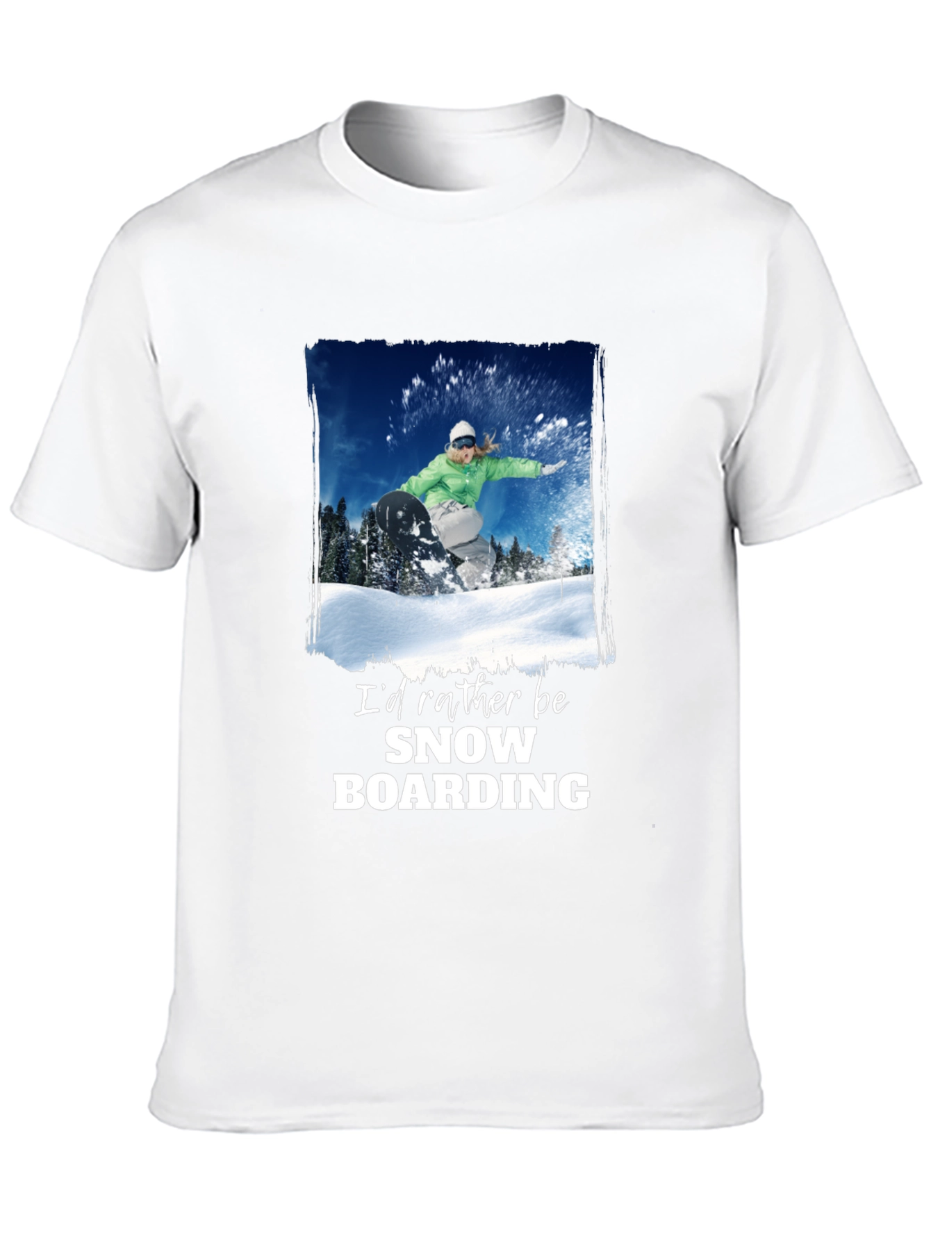 Black Snowboarding Graphic T-Shirt - Black view 10