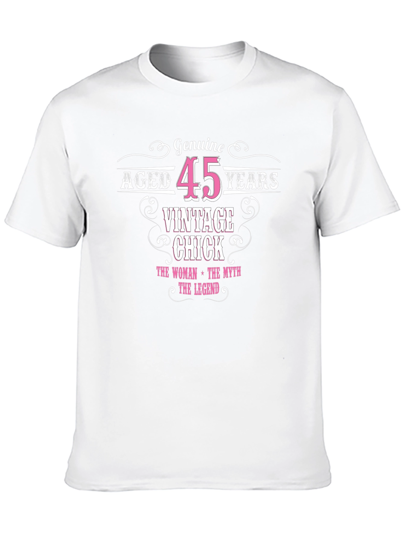 Black Vintage Chick 45th Birthday T-Shirt view 10