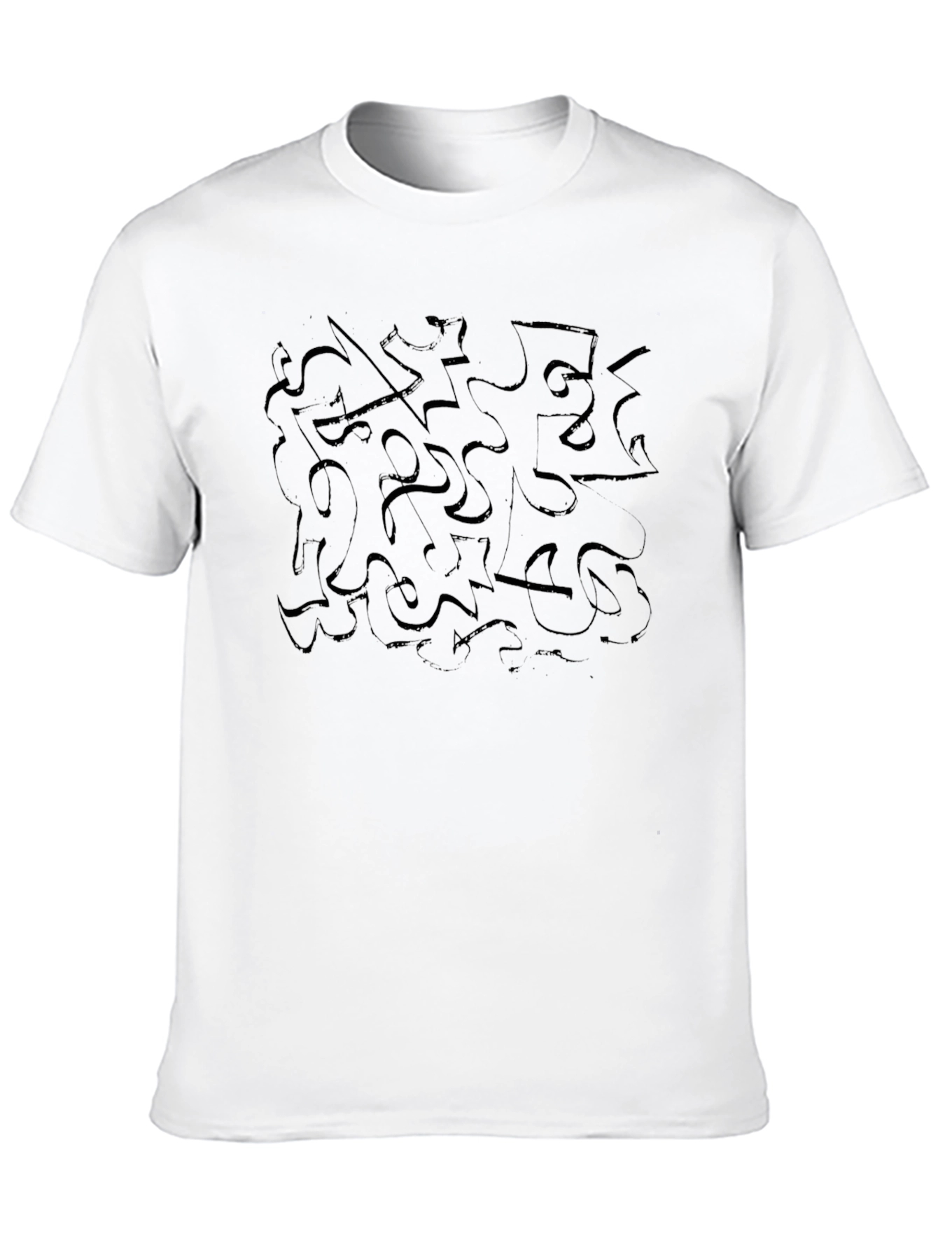 Black Abstract Black Graphic Tee - Casual Style view 10