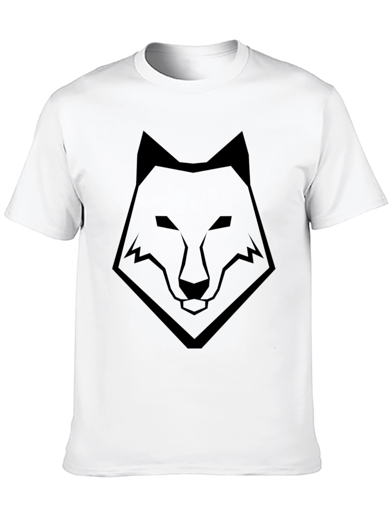 Black Geometric Wolf Head T-Shirt - Stylish Graphic Tee view 10