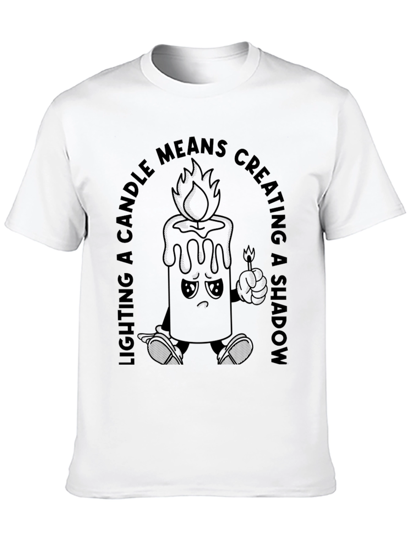 Black Lighting A Candle Graphic Tee - Black Cotton Blend view 10