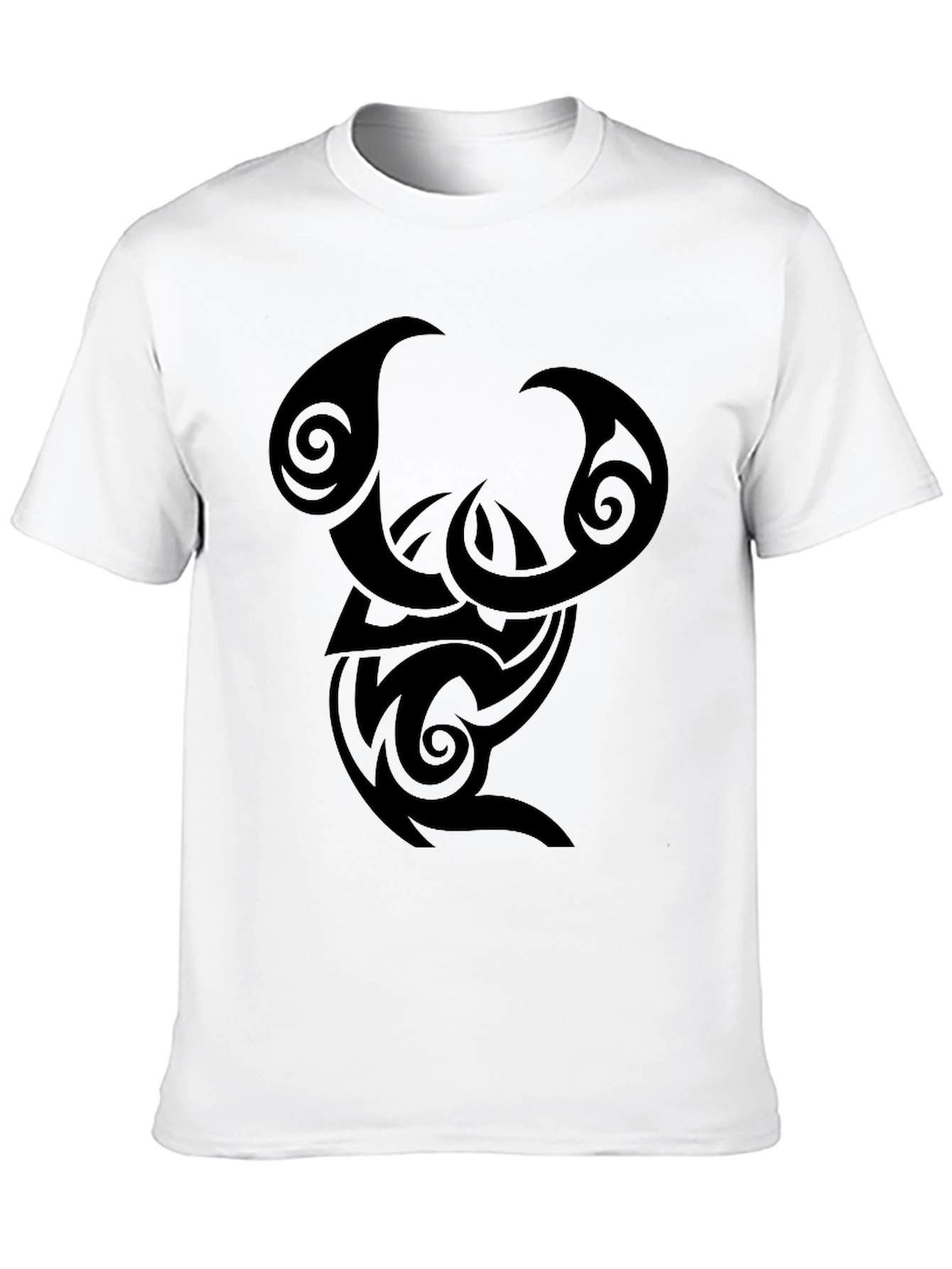 Black Tribal Design Black T-Shirt view 10