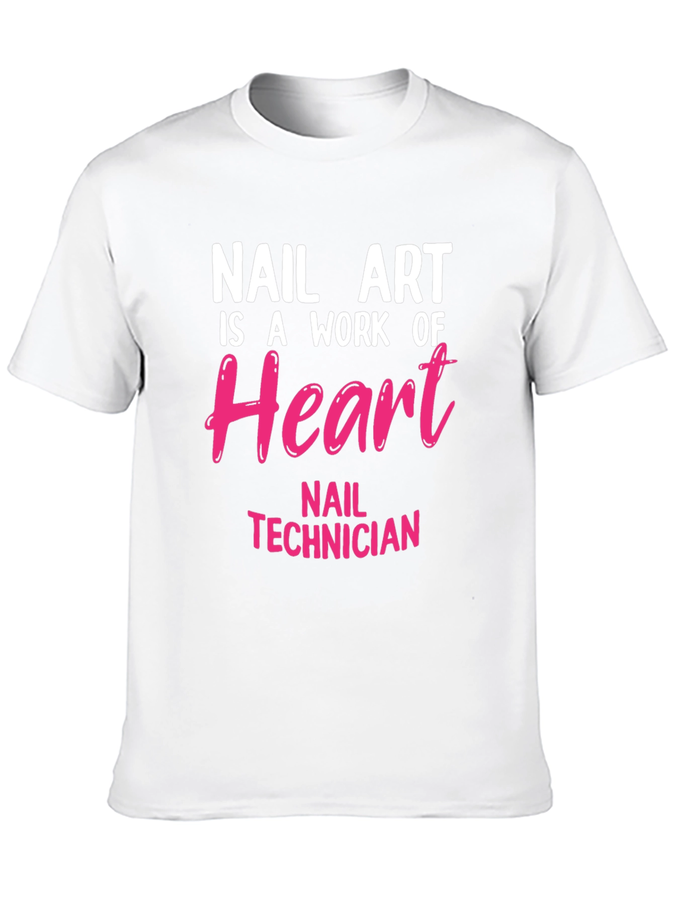 Black Nail Art Technician T-Shirt - Work of Heart Design view 10