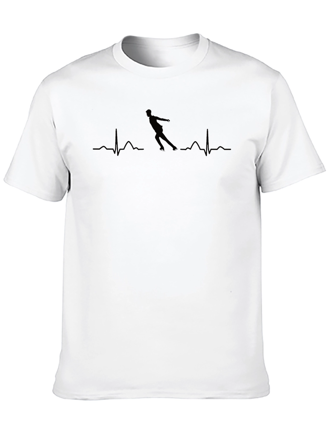 Black Roller Skating Heartbeat T-Shirt - Black view 10