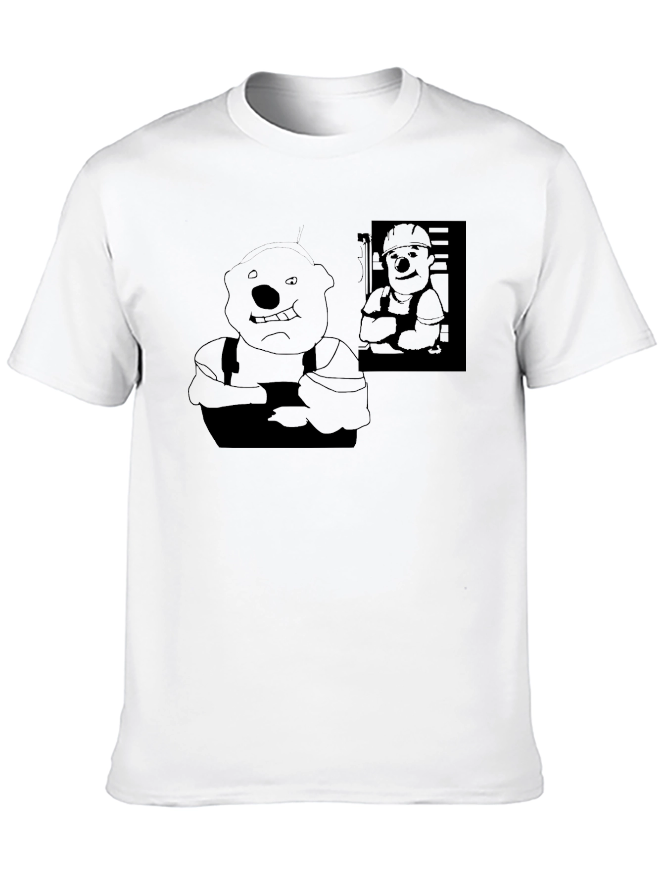 Black Black Cartoon Character T-Shirt view 10