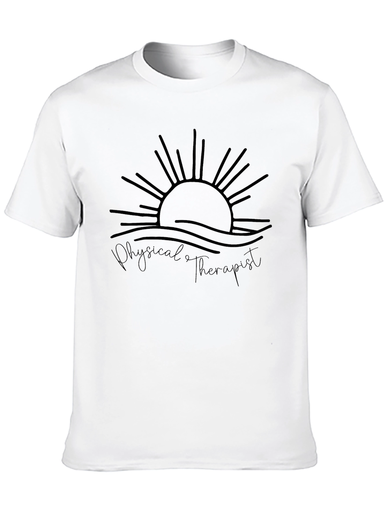 Black Physical Therapist Sun Graphic T-Shirt view 10