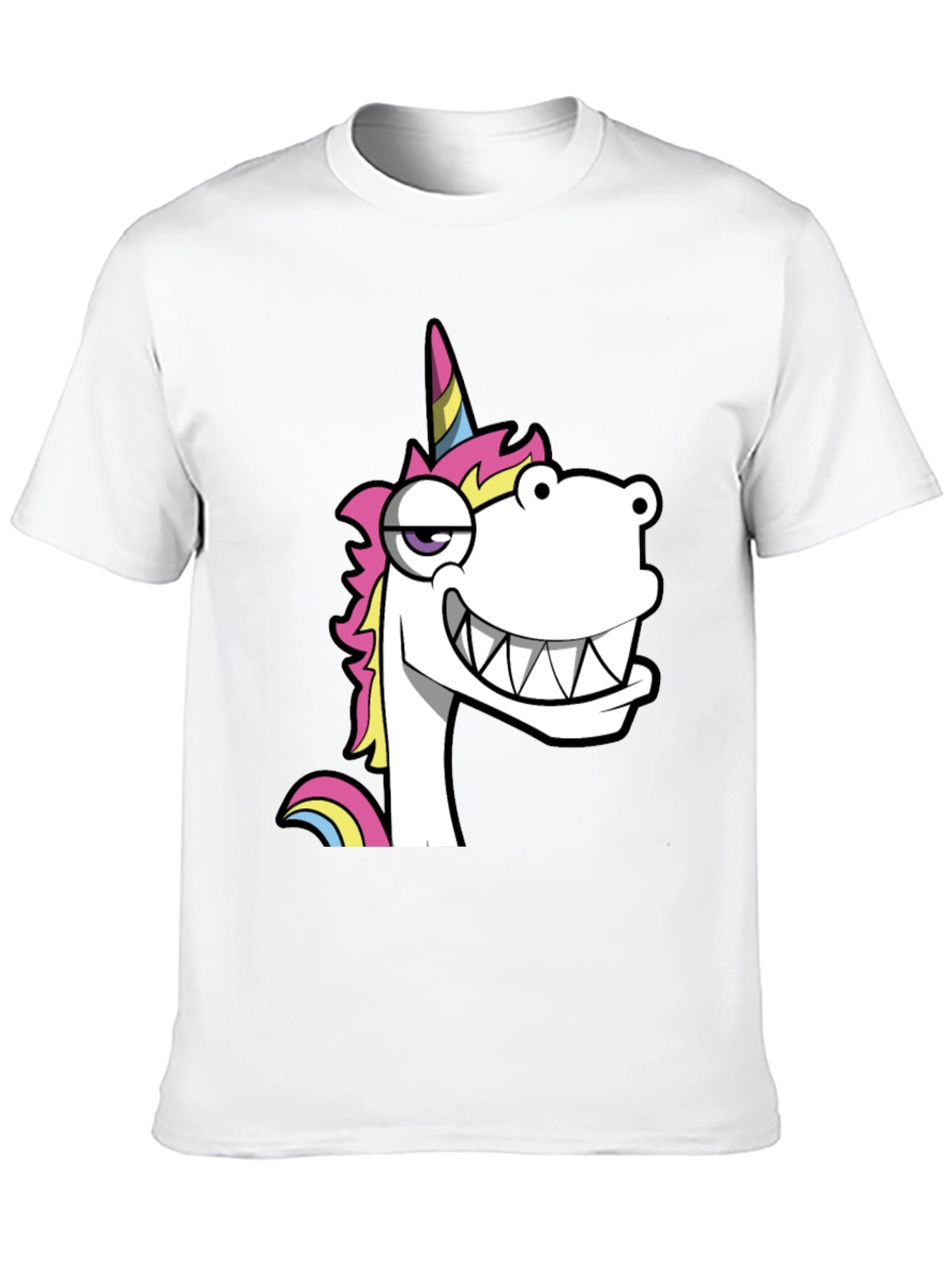 Black Funny Unicorn Graphic Black T-Shirt view 10