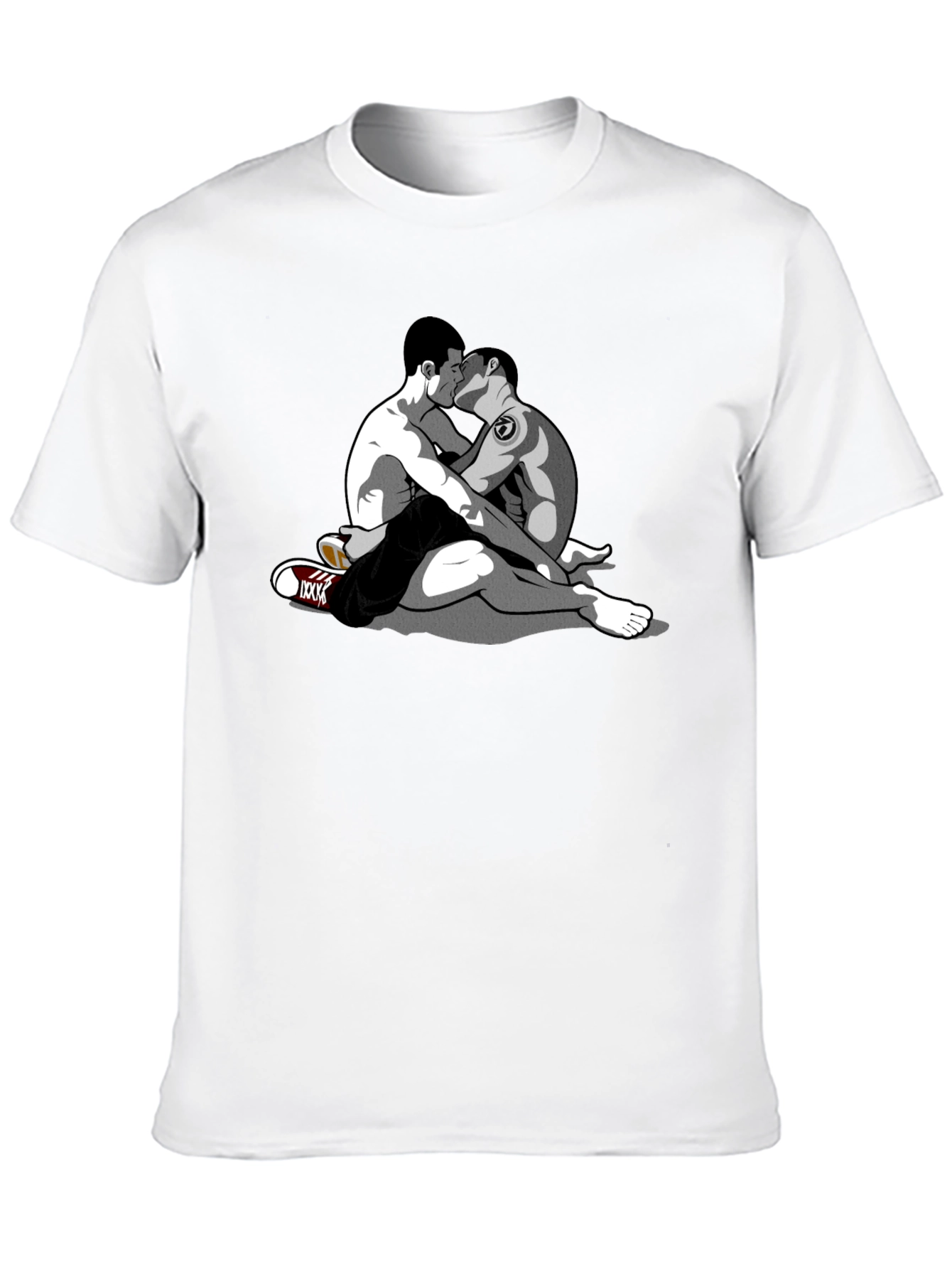 Black Embrace Tee - Graphic Gay Kiss Design view 10
