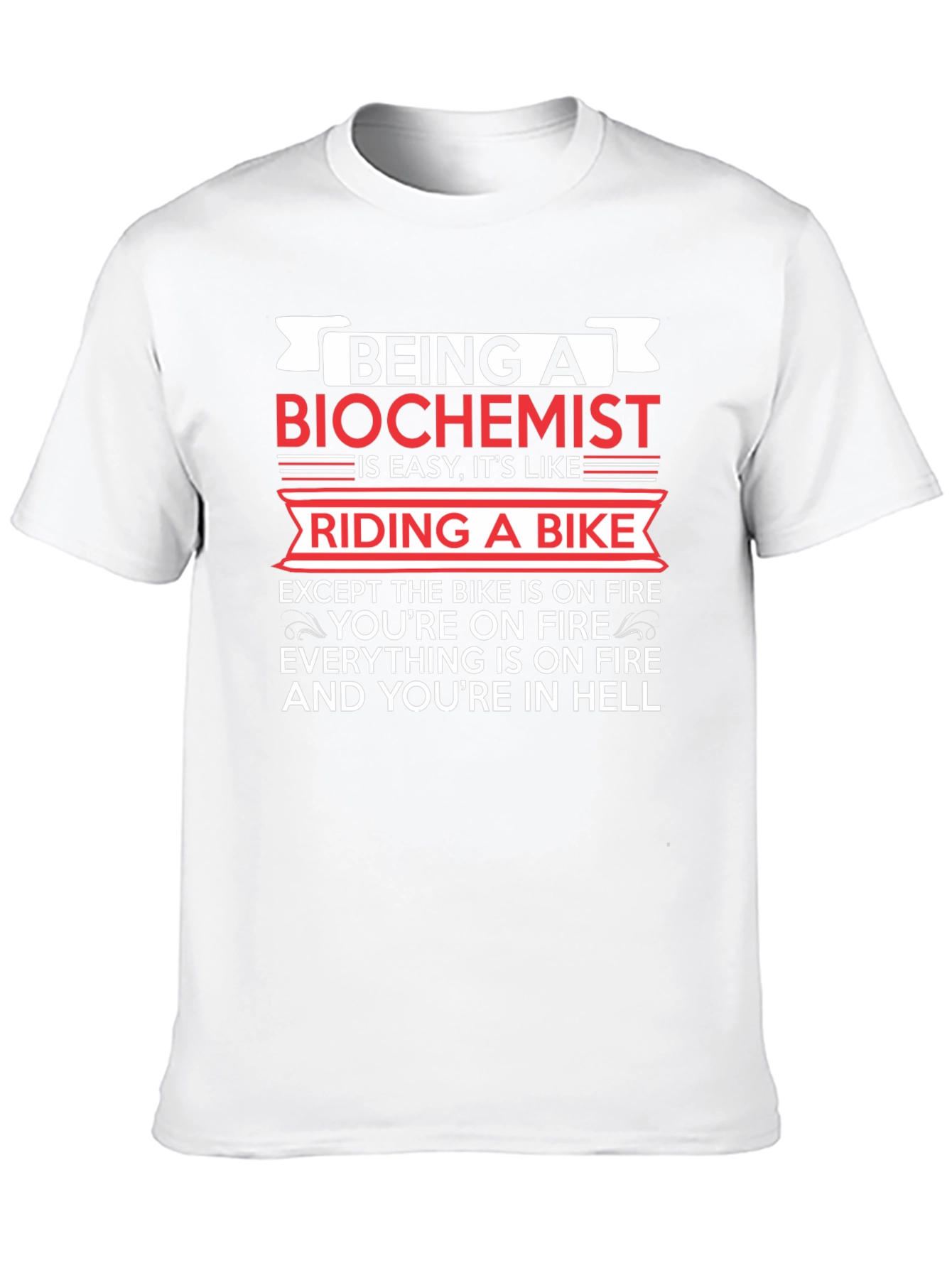 Black Biochemist On Fire T-Shirt Funny Science Tee view 10