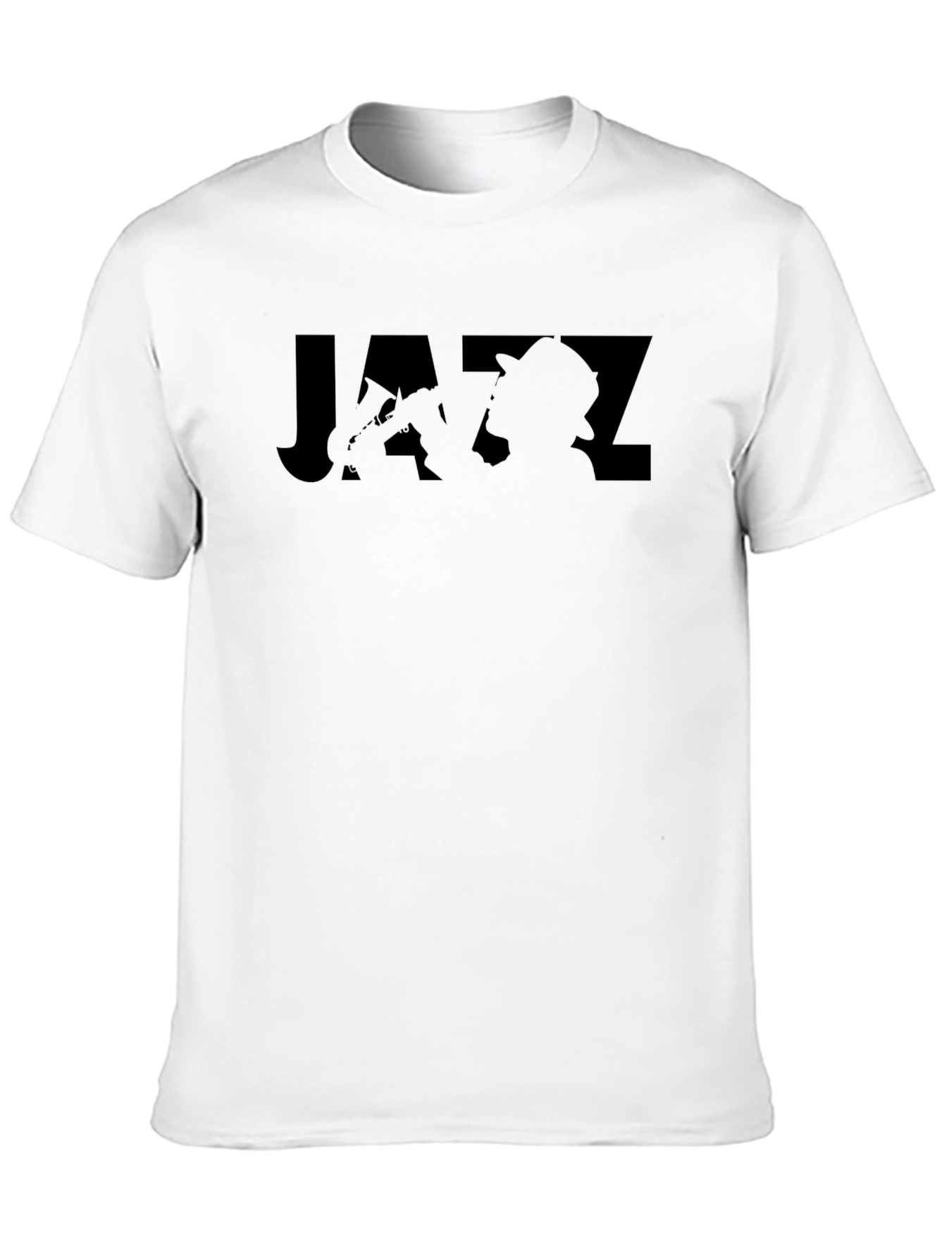 Black Black Jazz Musician Silhouette Graphic Tee view 10