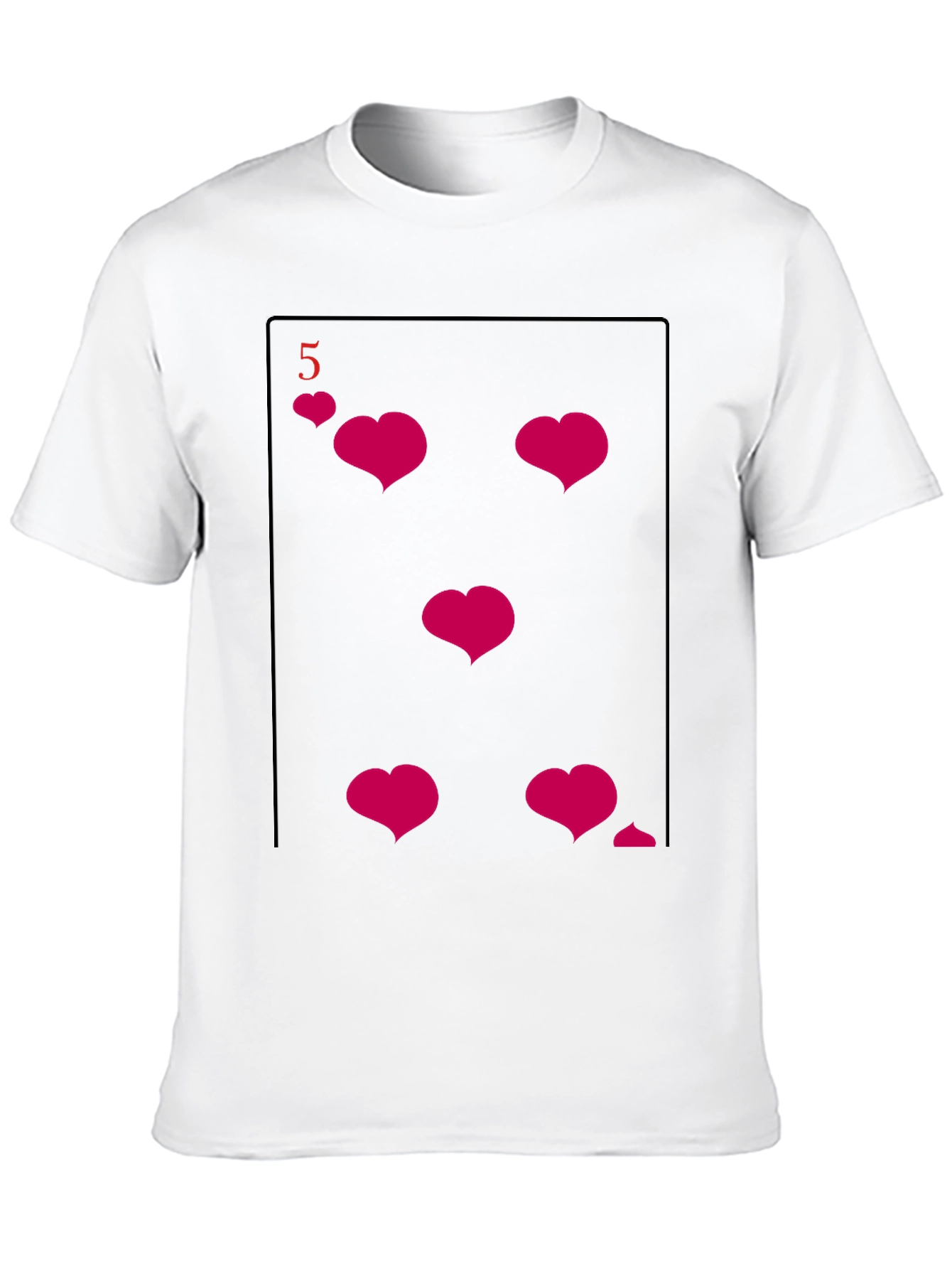 Black Five of Hearts Graphic Tee - Fun & Unique Design view 10