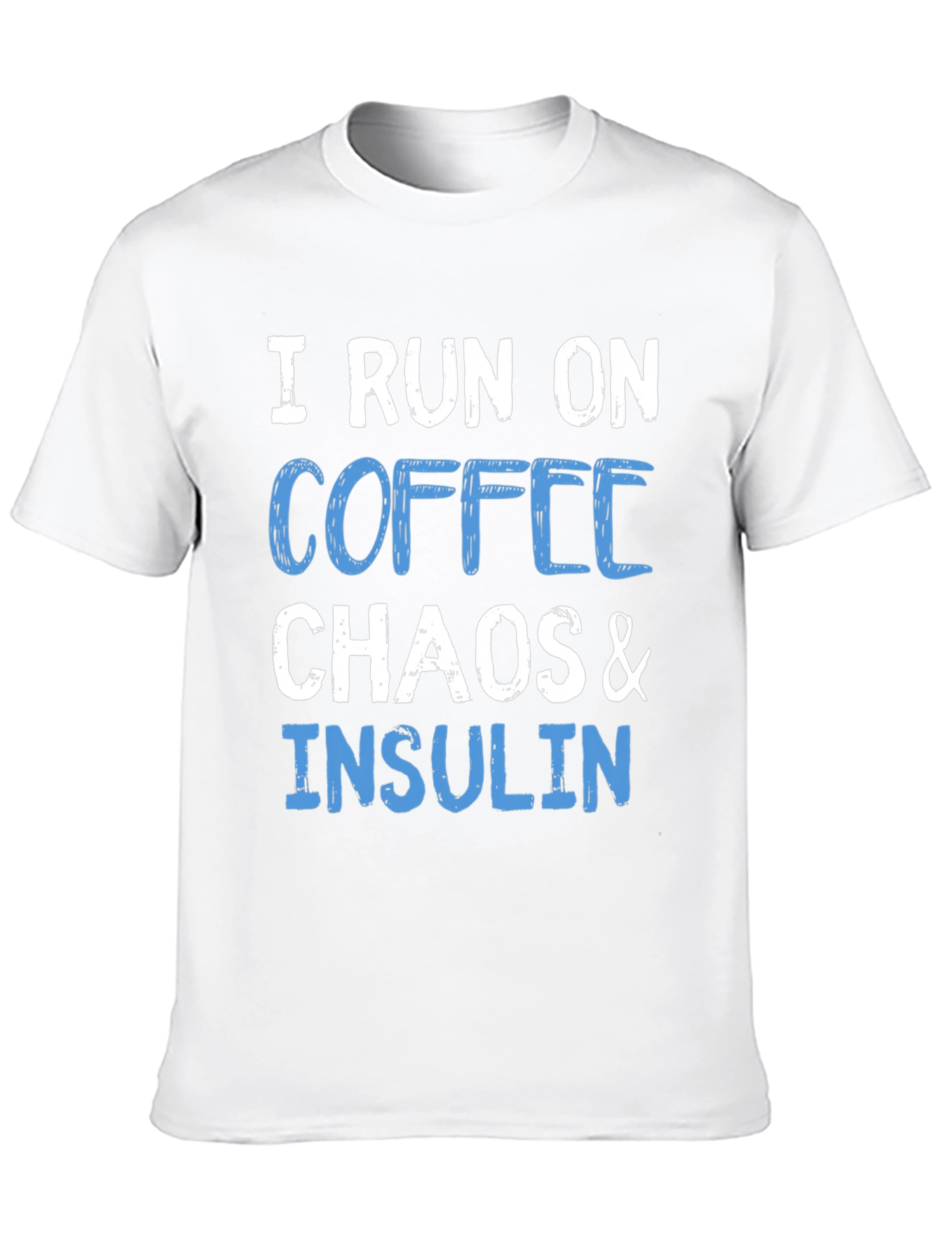 Black I Run on Coffee, Chaos & Insulin T-Shirt view 10