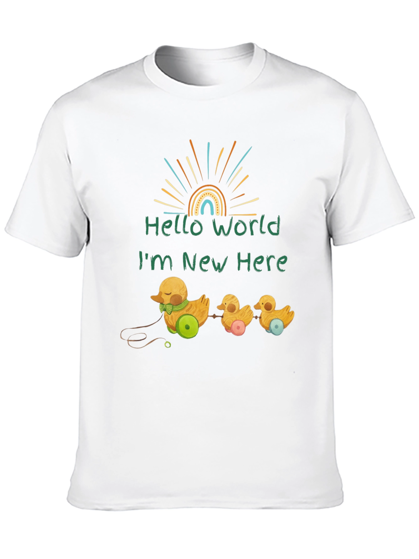 Black Hello World Duckling T-Shirt - Soft Cotton Tee view 10