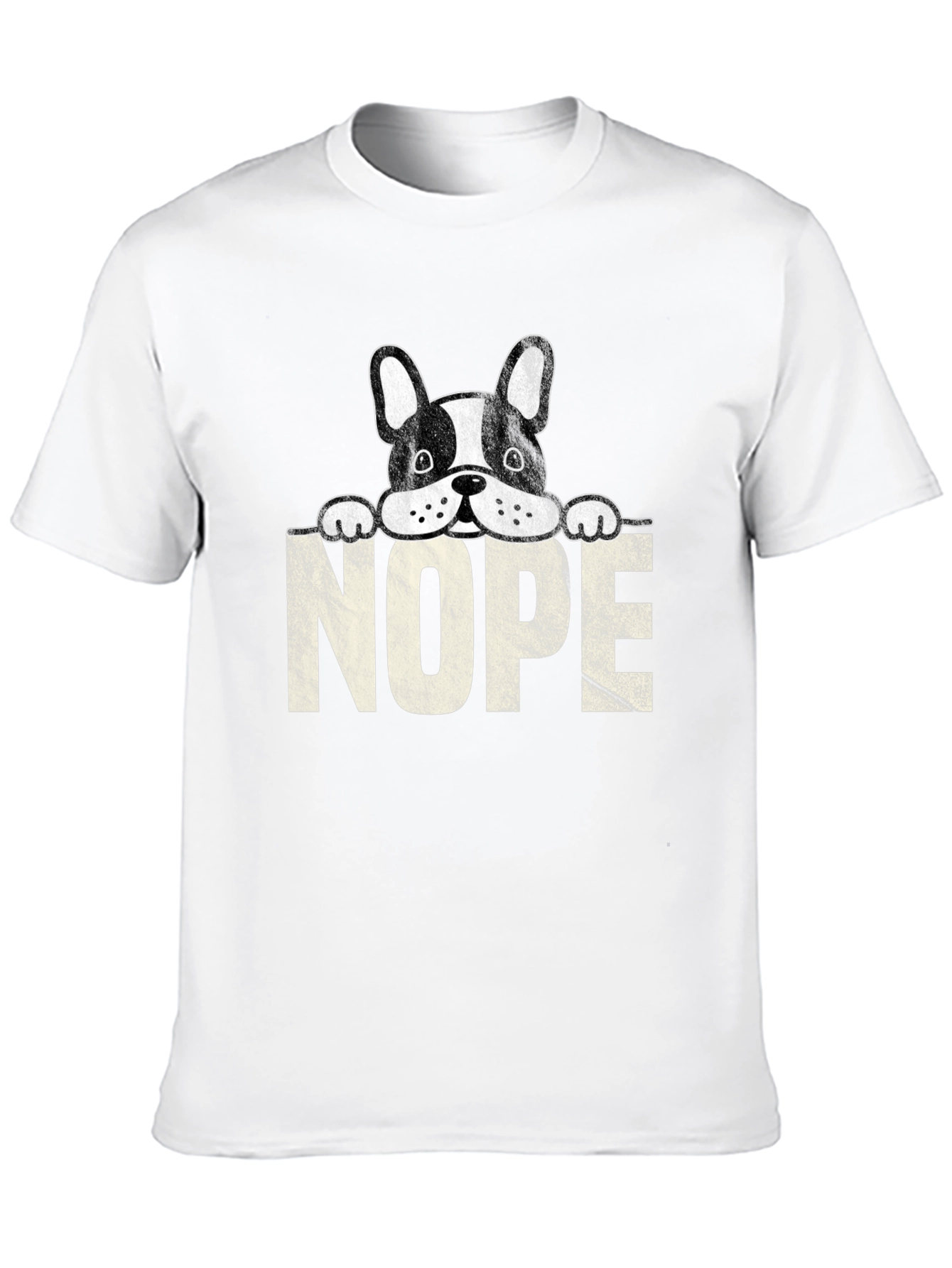 Black Nope Dog T-Shirt - Funny Graphic Tee view 10