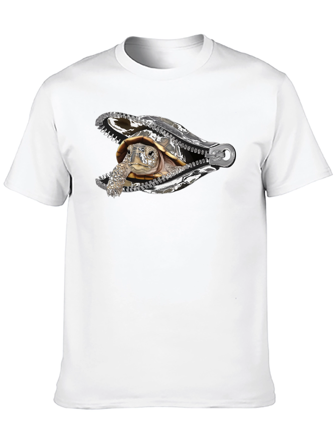 Black Turtle Zipper T-Shirt - Unique Graphic Tee view 10