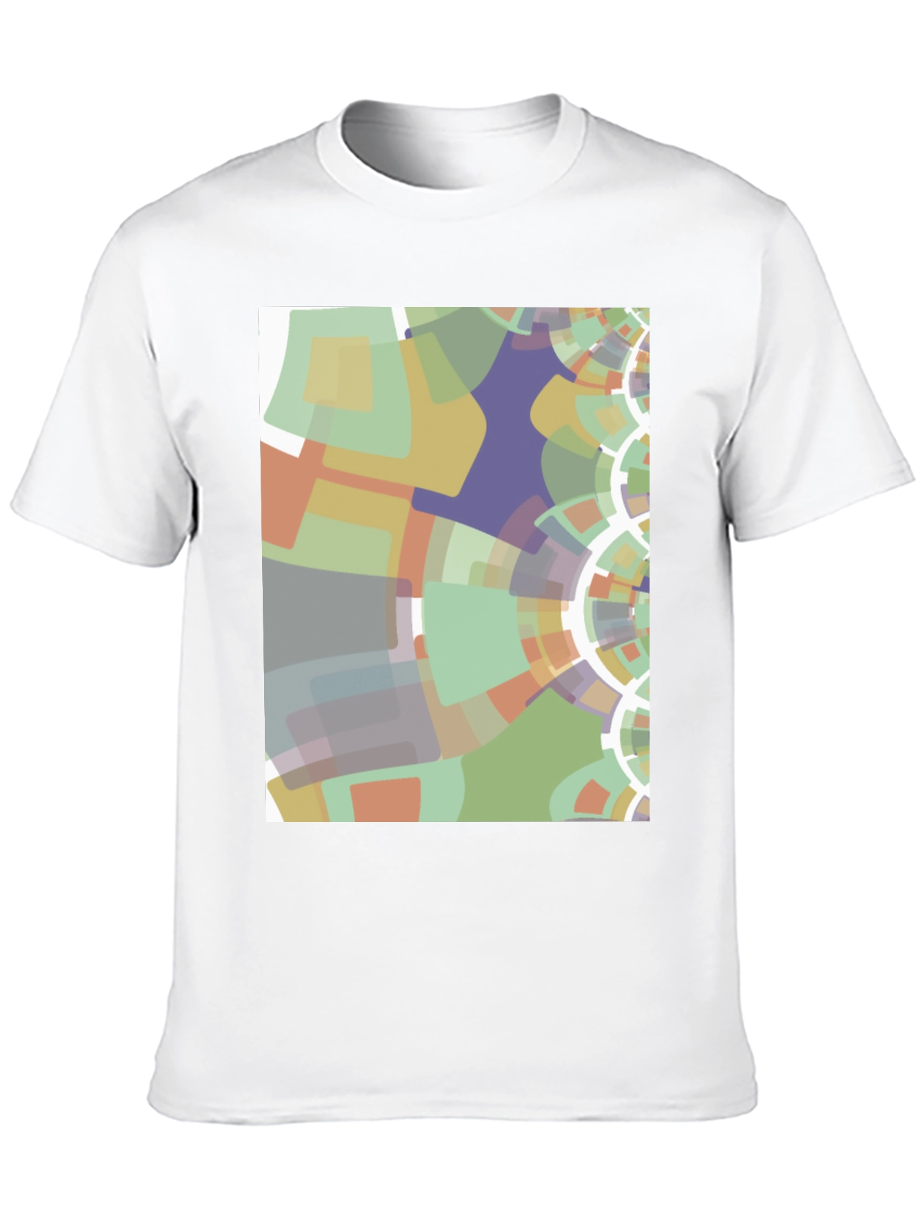 Black Abstract Geometric Graphic Print Black T-Shirt view 10