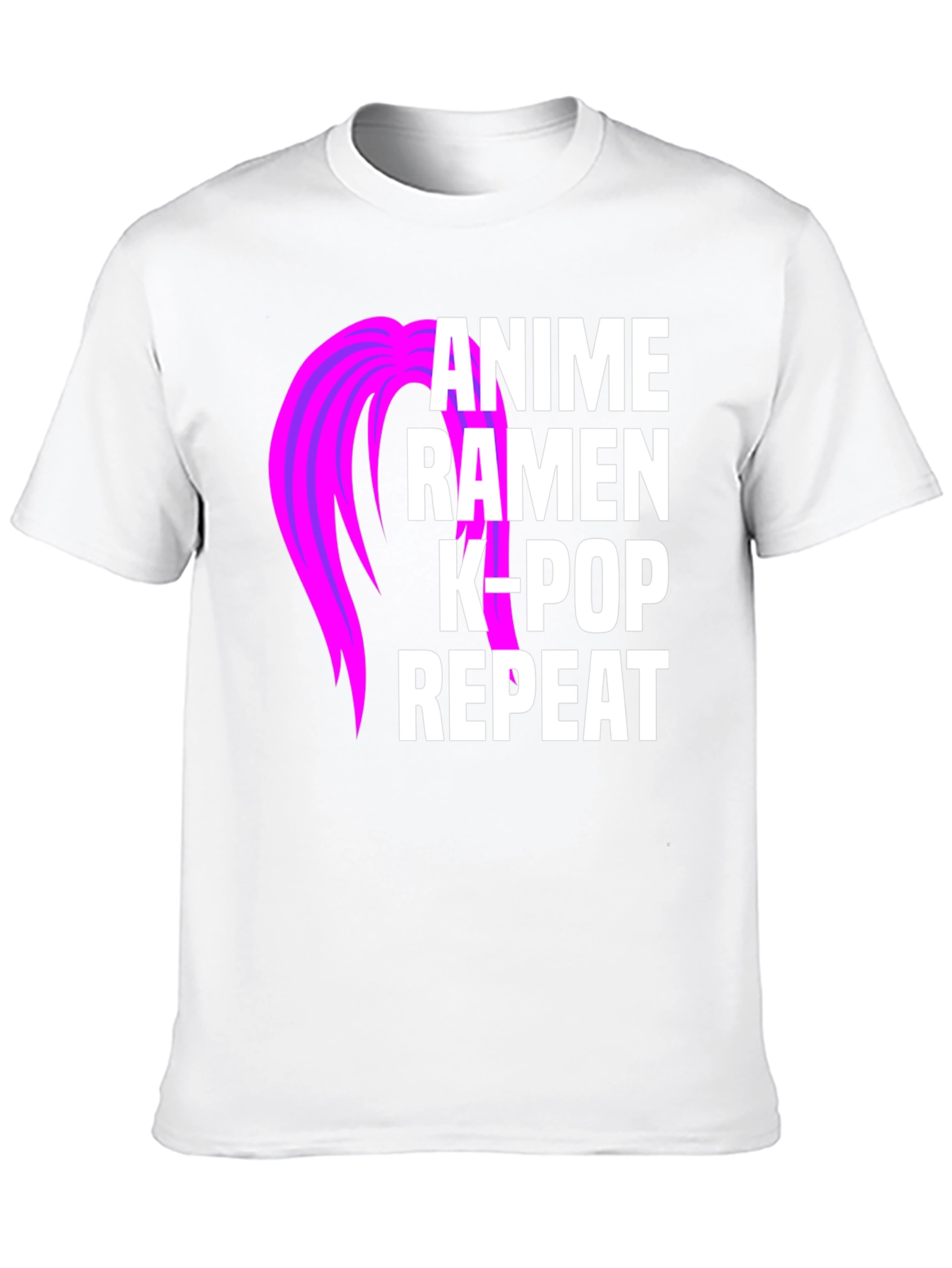 Black Anime Ramen K-Pop Repeat Graphic T-Shirt view 10